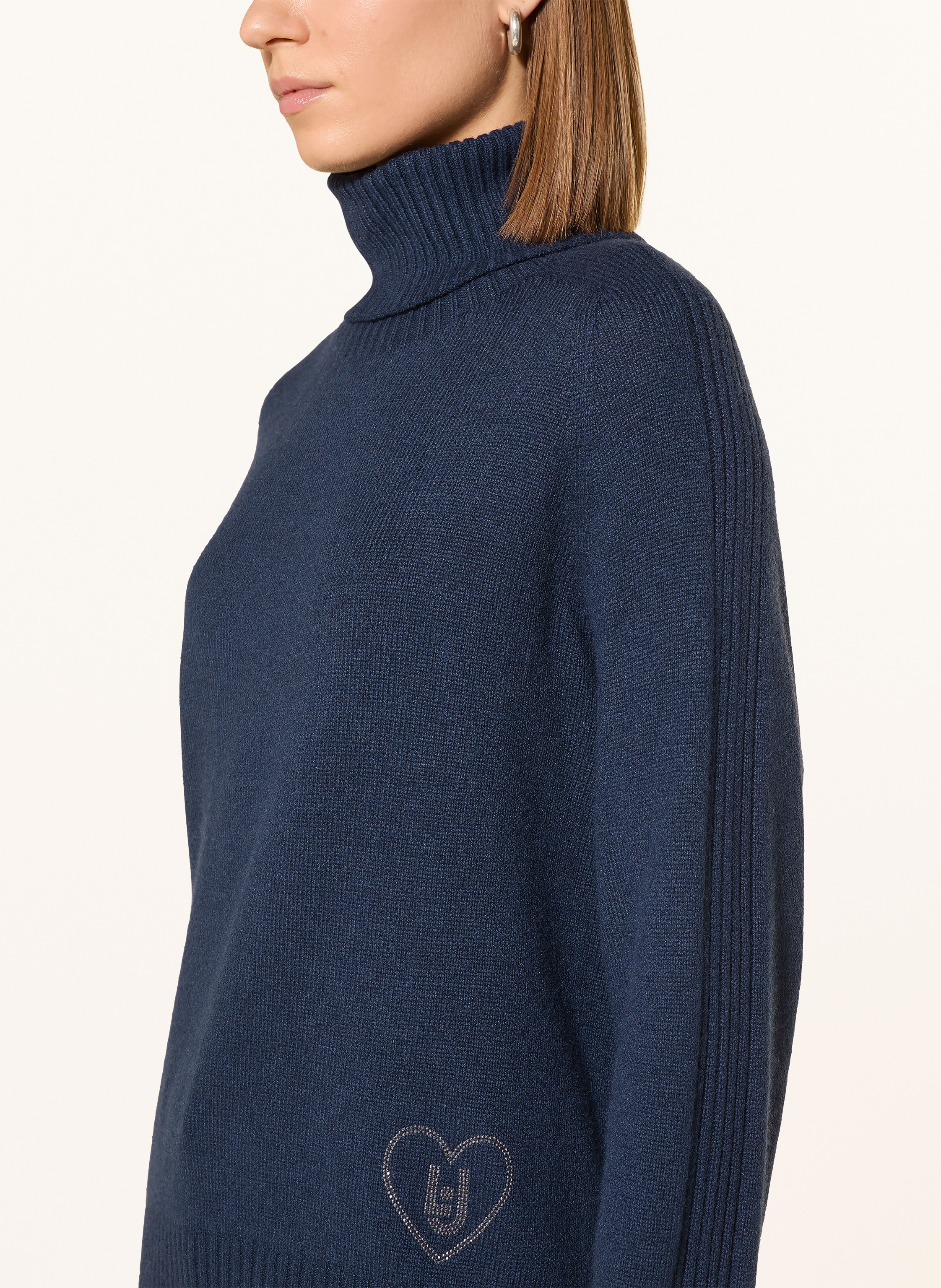 Thumbnail - Liu Jo Rollkragenpullover Mit Schmucksteinen blau