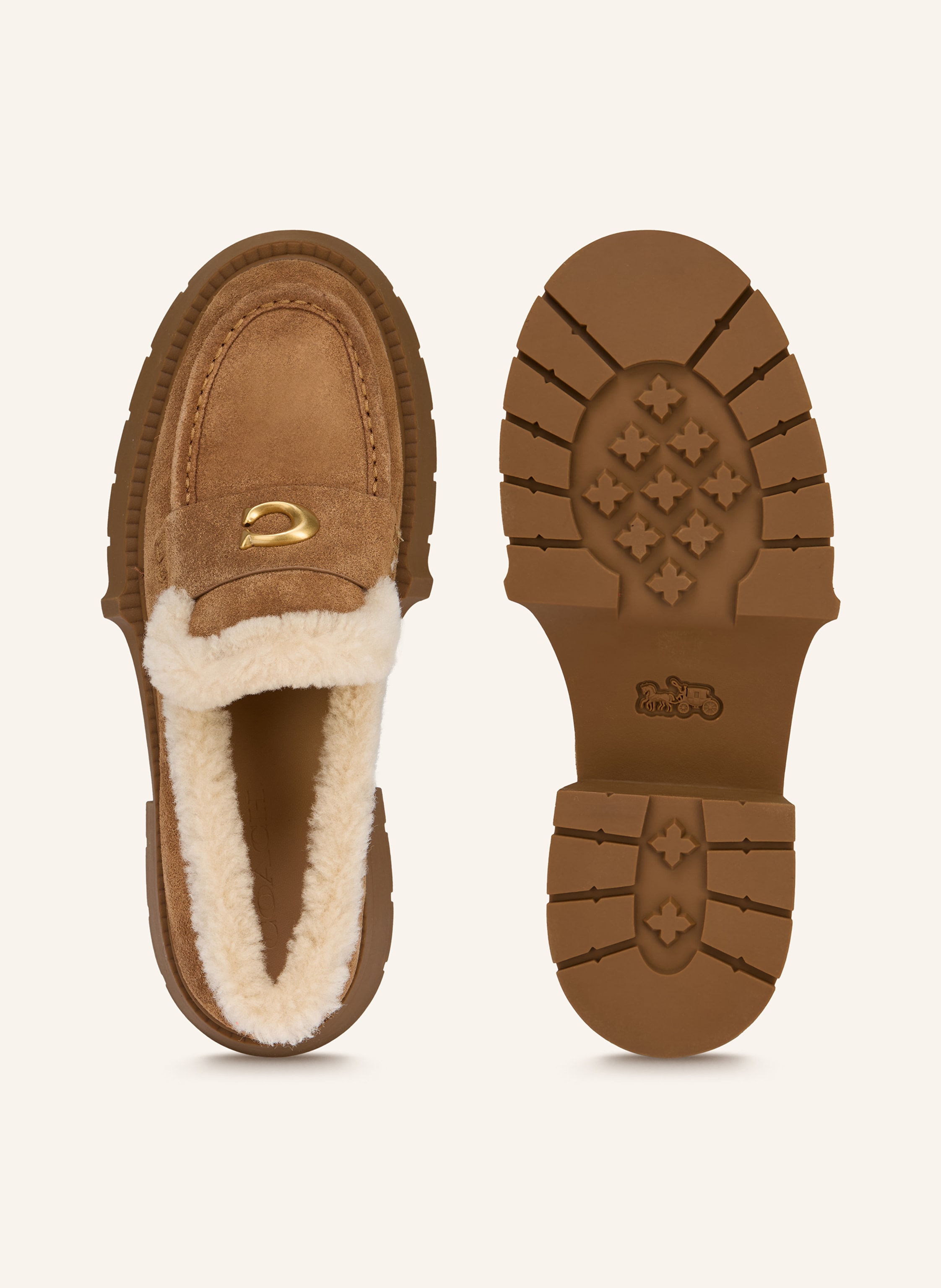 Thumbnail - Coach Plateau-Loafer Leah beige
