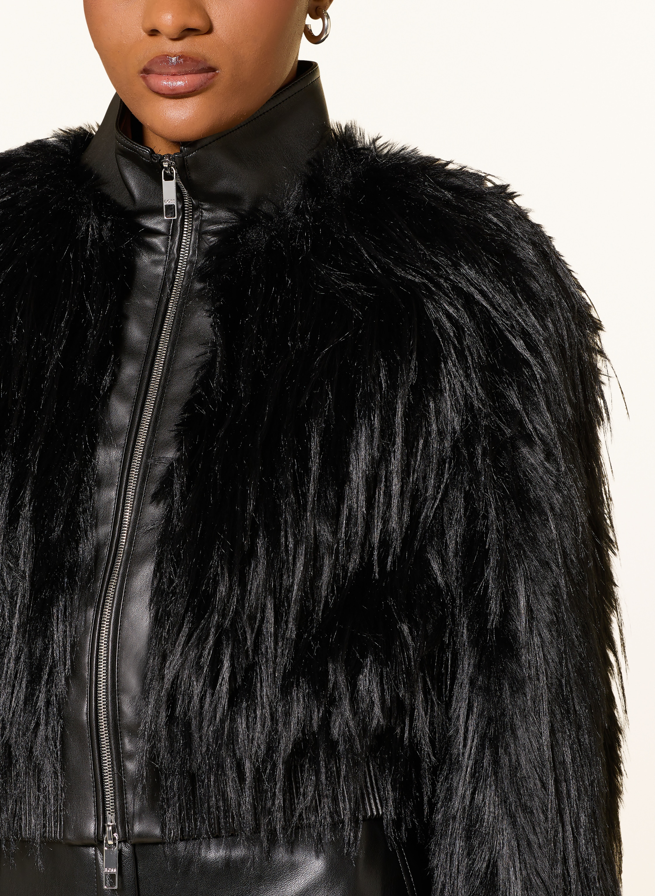 Thumbnail - Boss Kunstpelz-Jacke Cecool schwarz