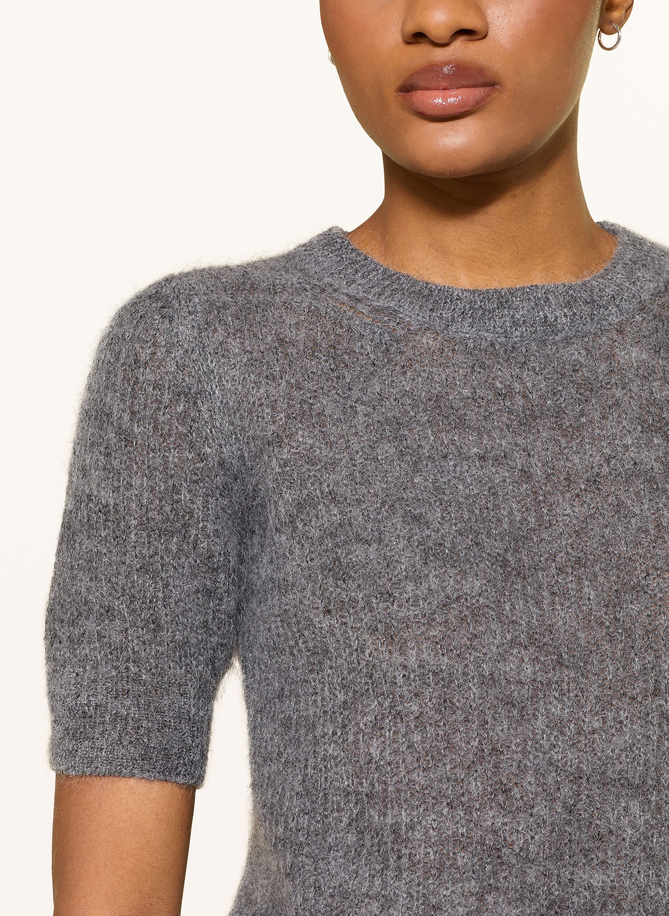 Thumbnail - Boss Strickshirt Fevrona Mit Mohair grau