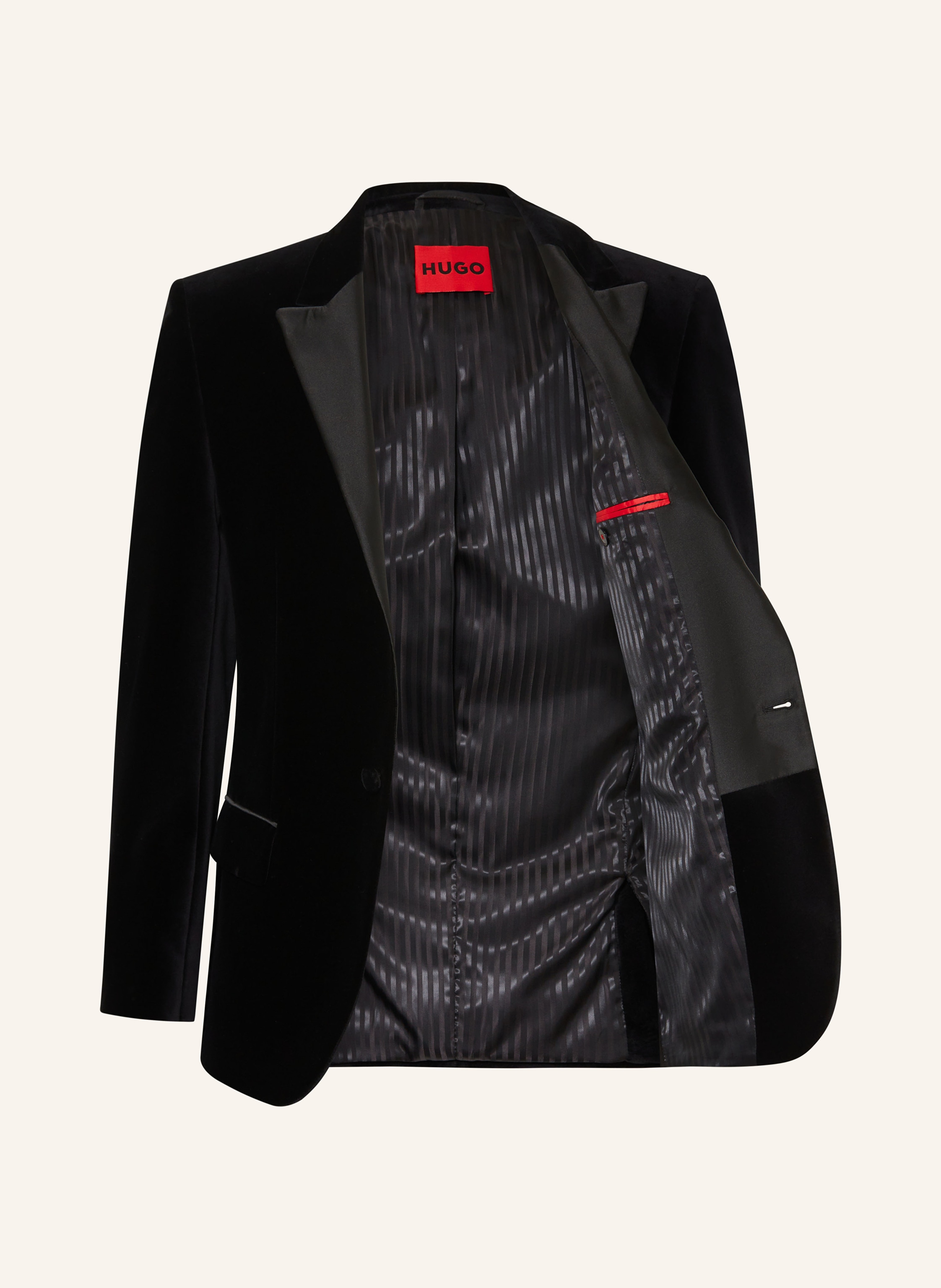 Thumbnail - Hugo Smoking-Sakko Henry Slim Fit Aus Samt schwarz