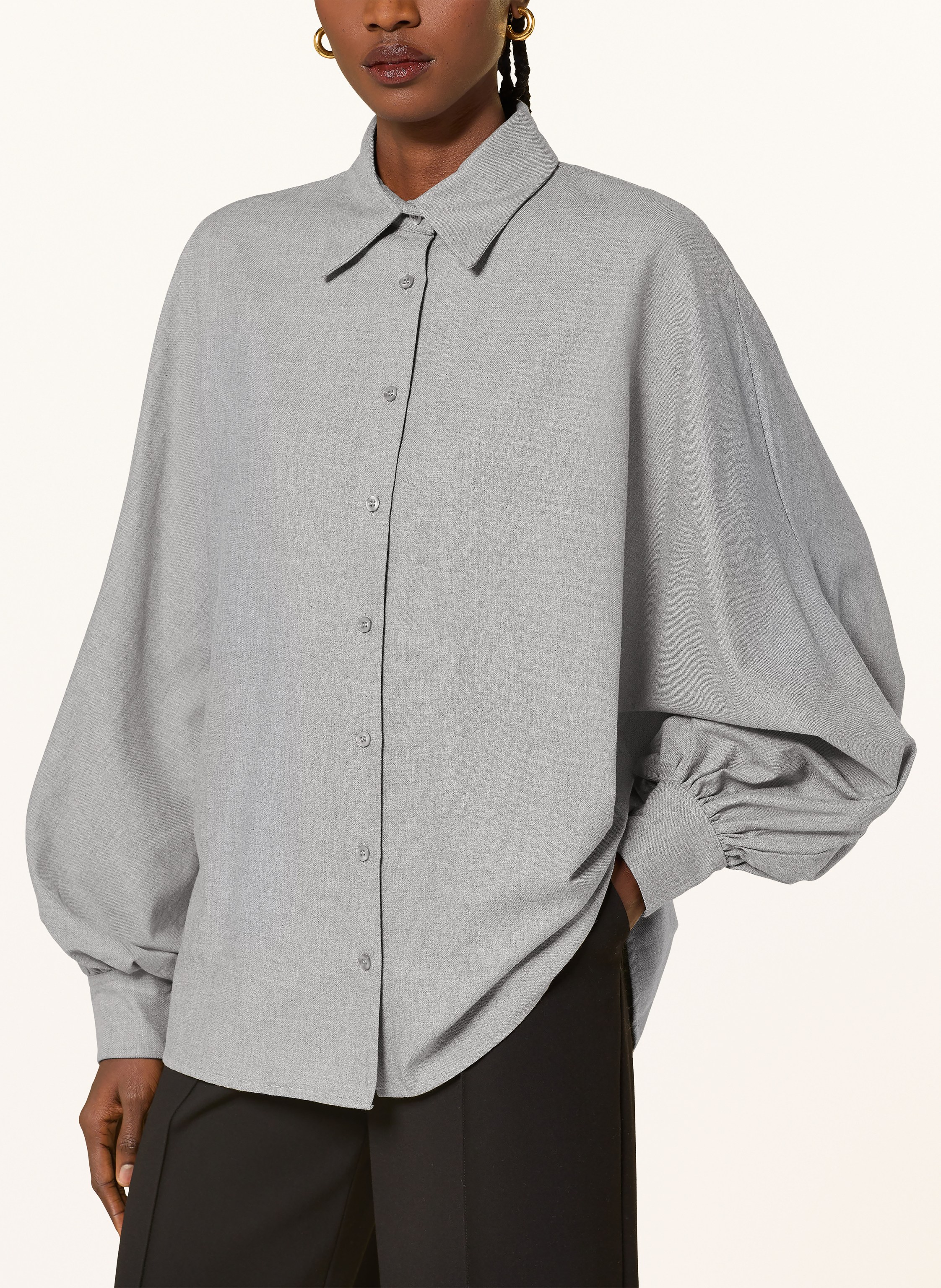 Thumbnail - Sosue Hemdbluse Antonia Aus Flanell grau