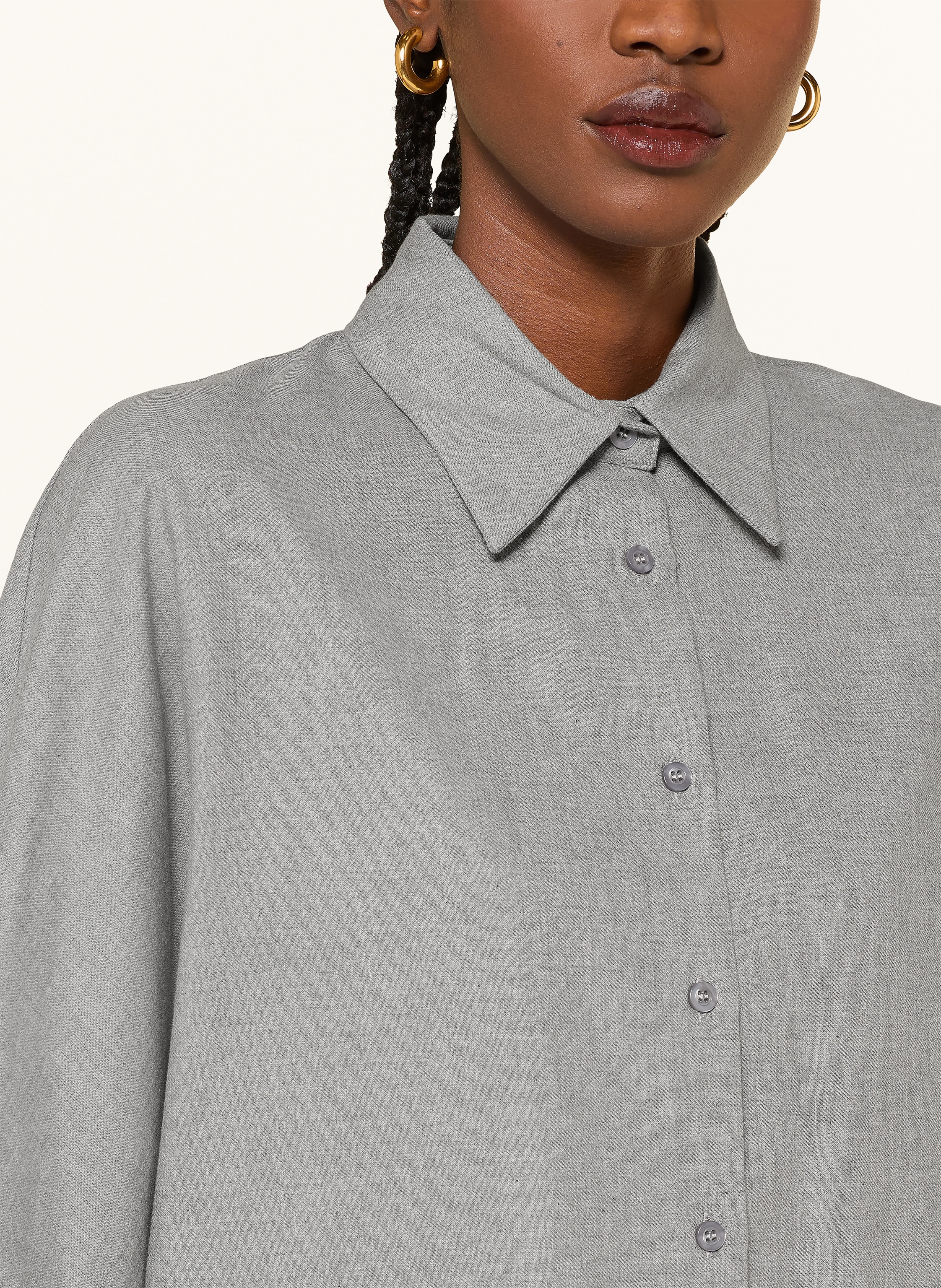 Thumbnail - Sosue Hemdbluse Antonia Aus Flanell grau