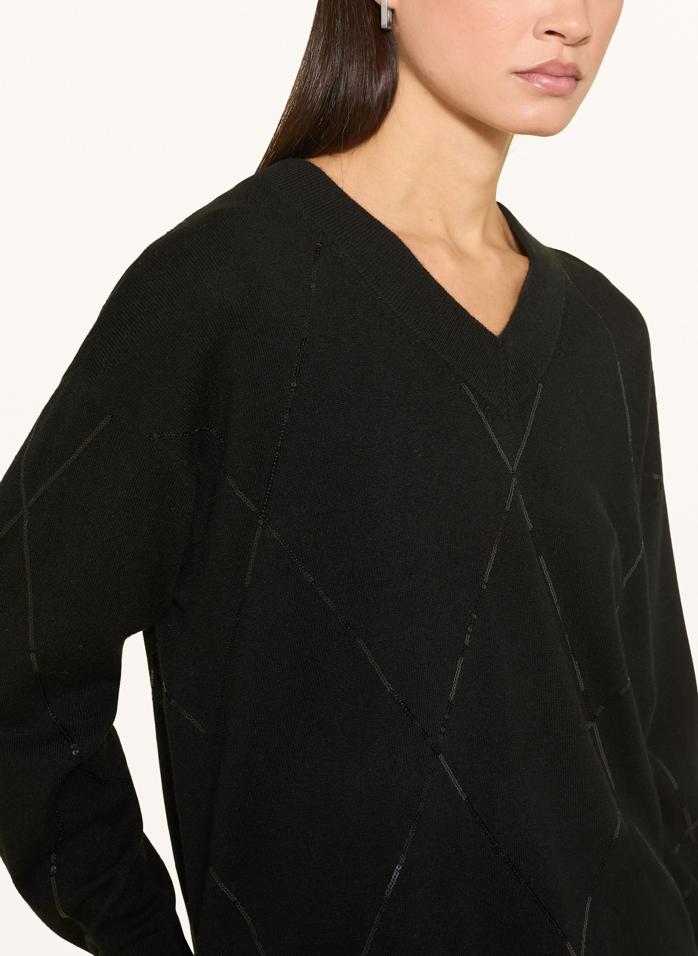 Thumbnail - Repeat Pullover Mit Cashmere Und Pailletten schwarz