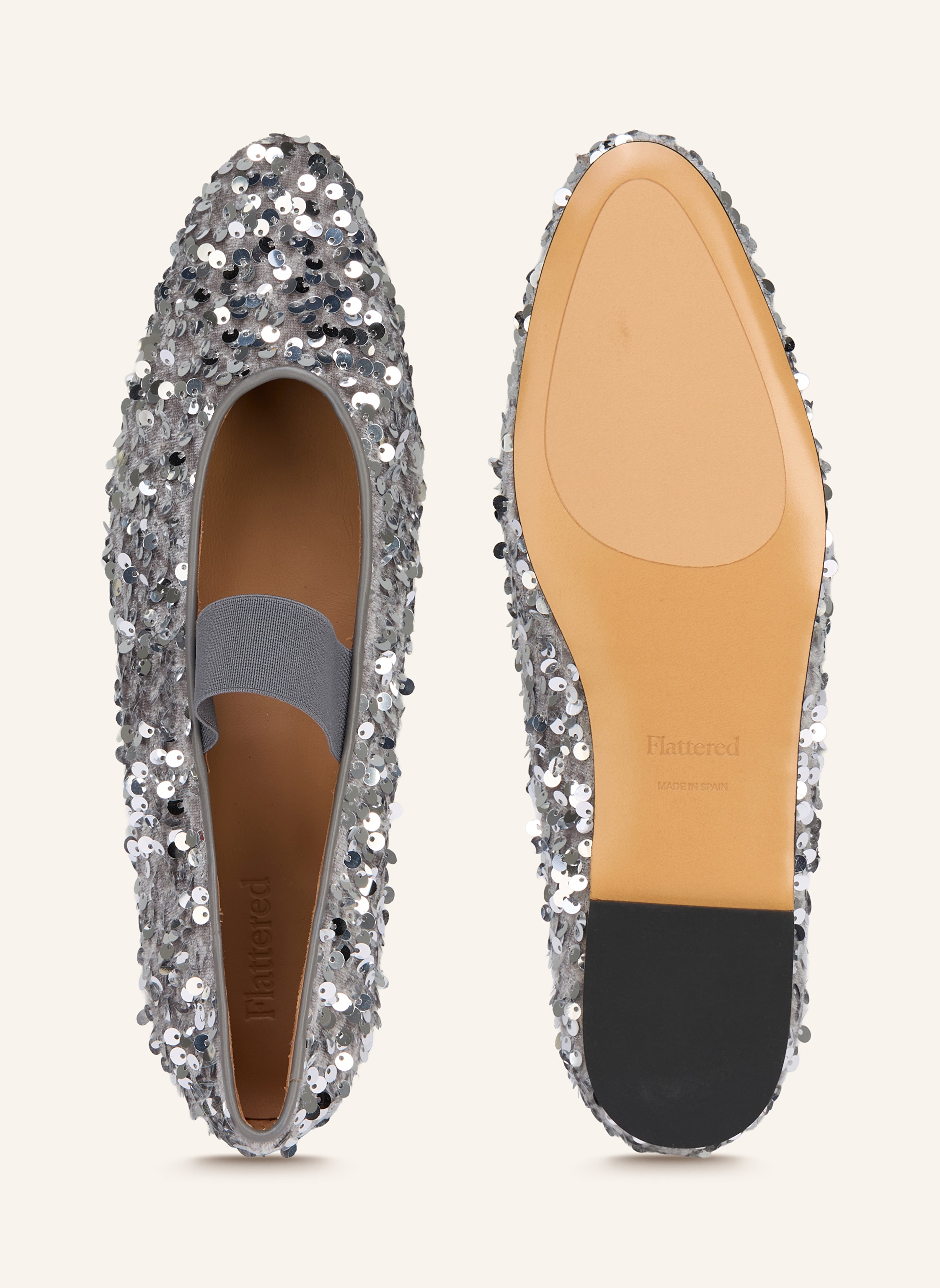 Thumbnail - Flattered Mary-Jane-Ballerinas Bree Mit Pailletten silber