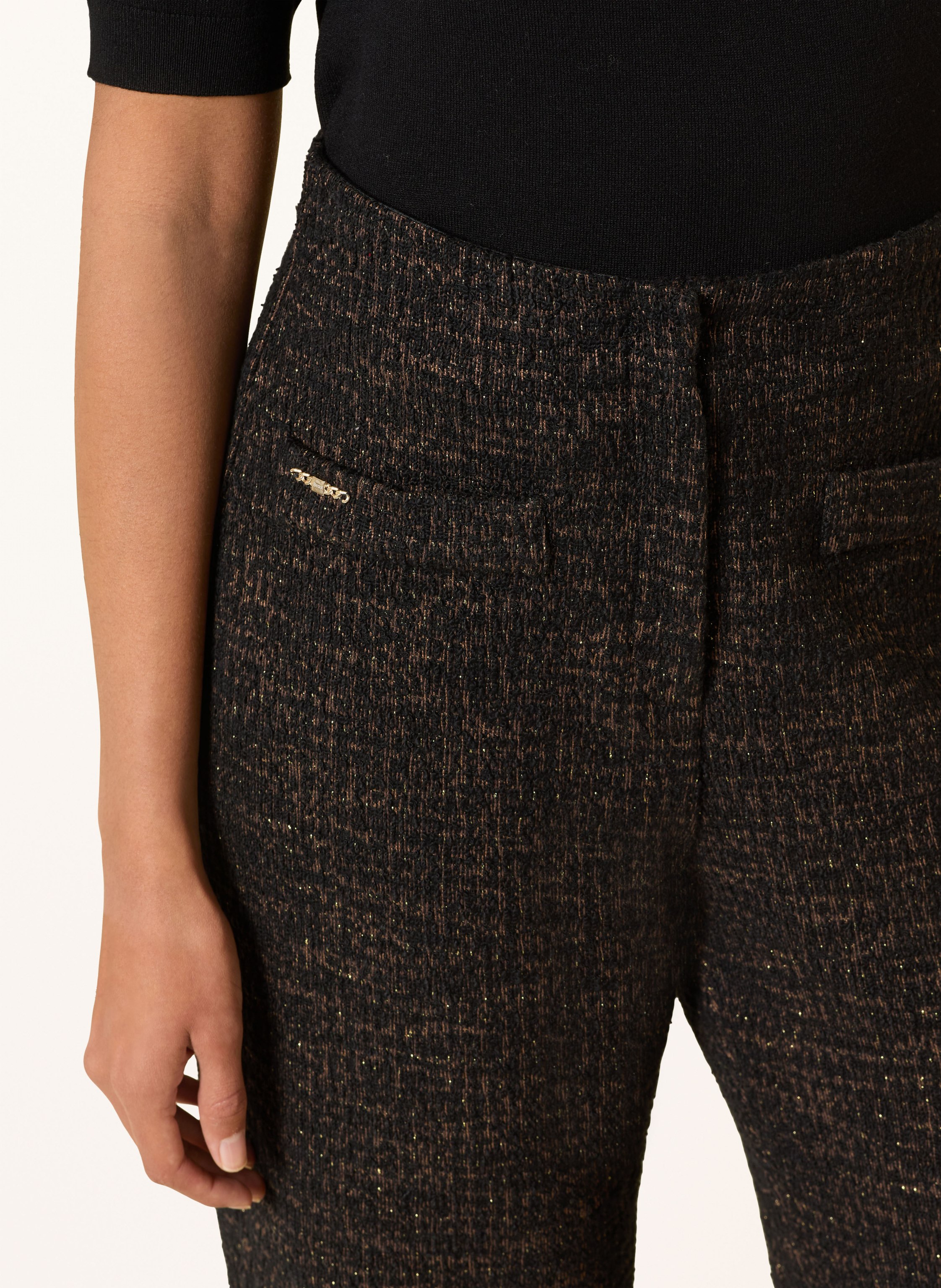 Thumbnail - Brax Marlenehose Maine Aus Bouclé Mit Glitzergarn braun