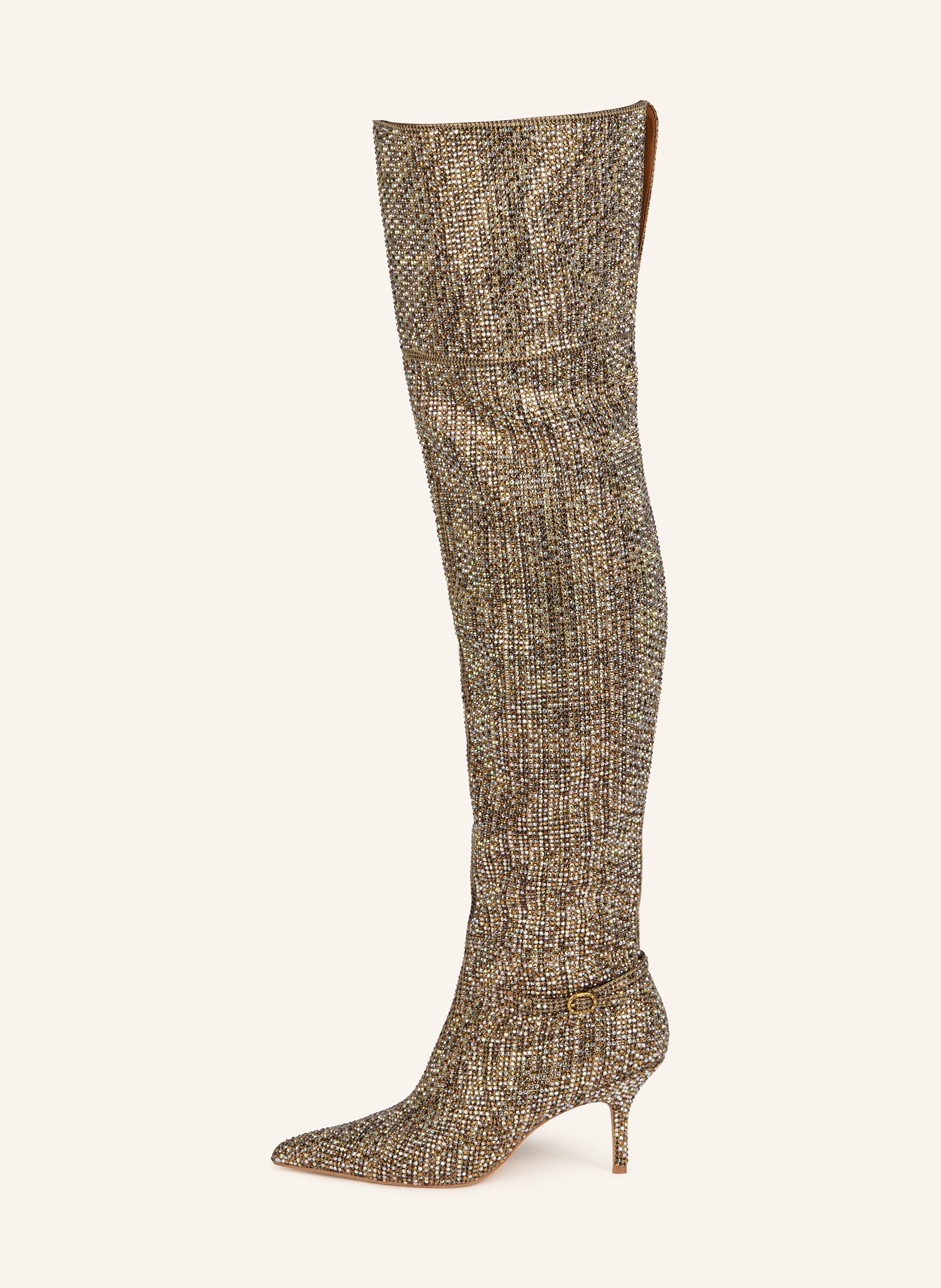 Thumbnail - Kurt Geiger Overknee-Stiefel Mayfair Mit Schmucksteinen gold