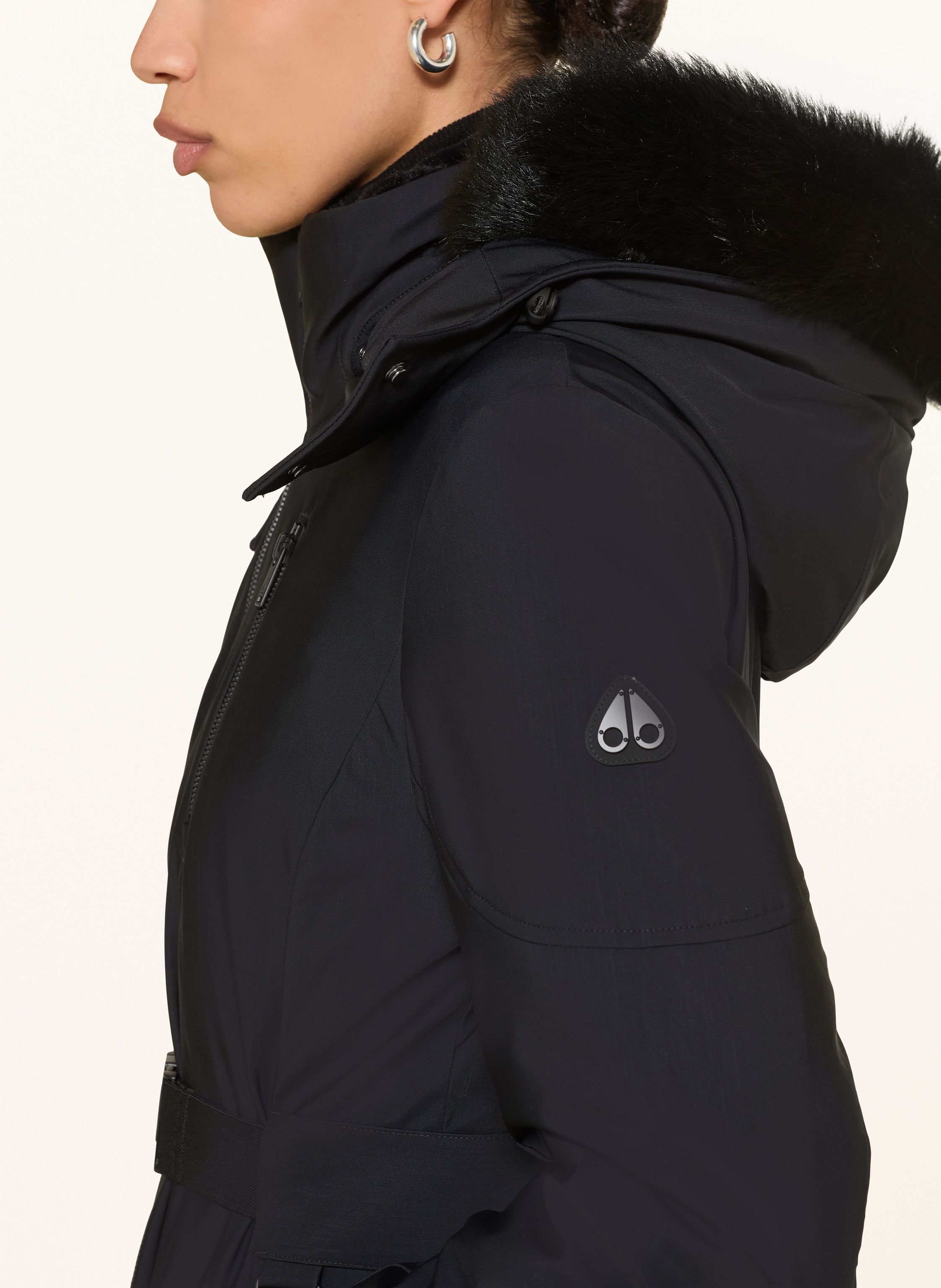 Thumbnail - Moose Knuckles Daunenparka Wingrove Mit Kunstfell Und Abnehmbarer Kapuze schwarz