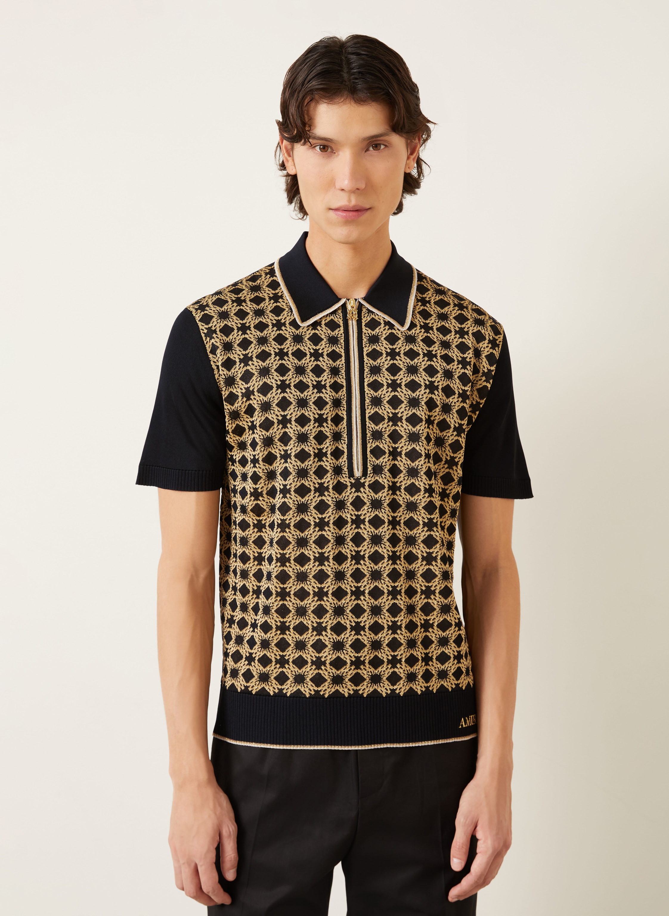 Thumbnail - Amiri Strick-Poloshirt schwarz