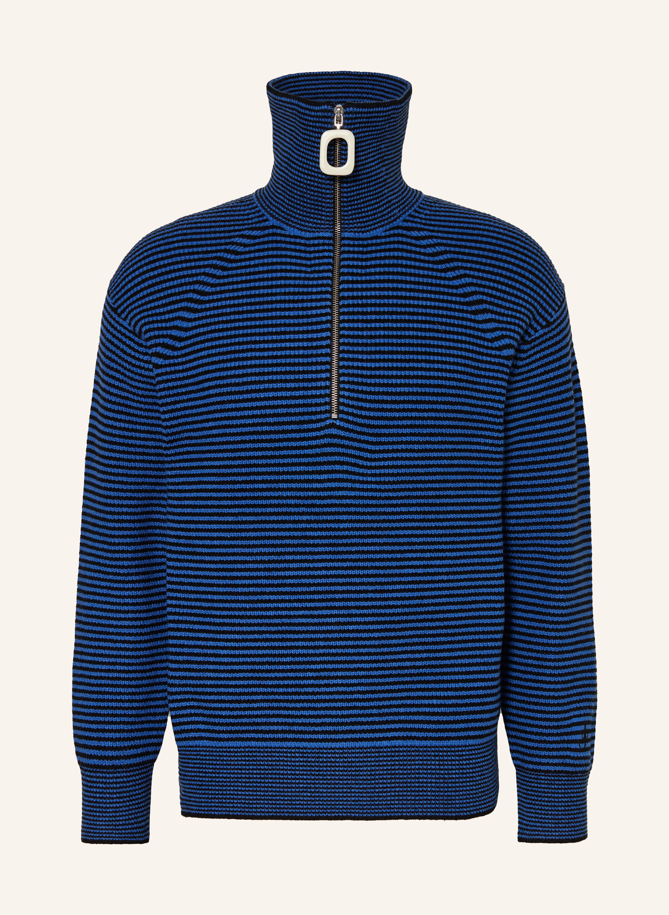 JW ANDERSON Half-zip sweater in black / blue