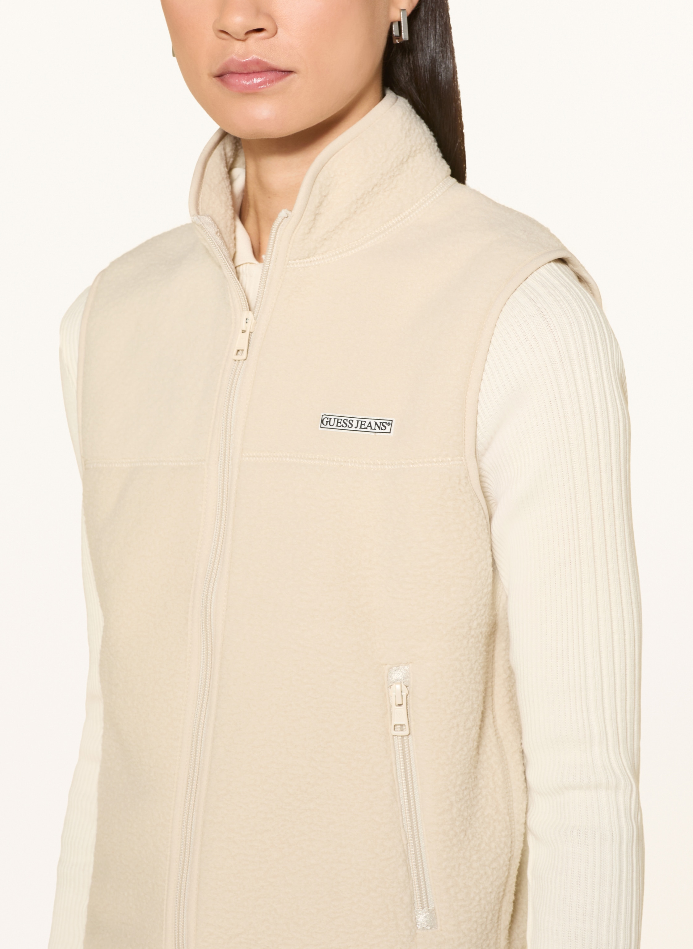 Thumbnail - Guess Jeans Fleeceweste weiss