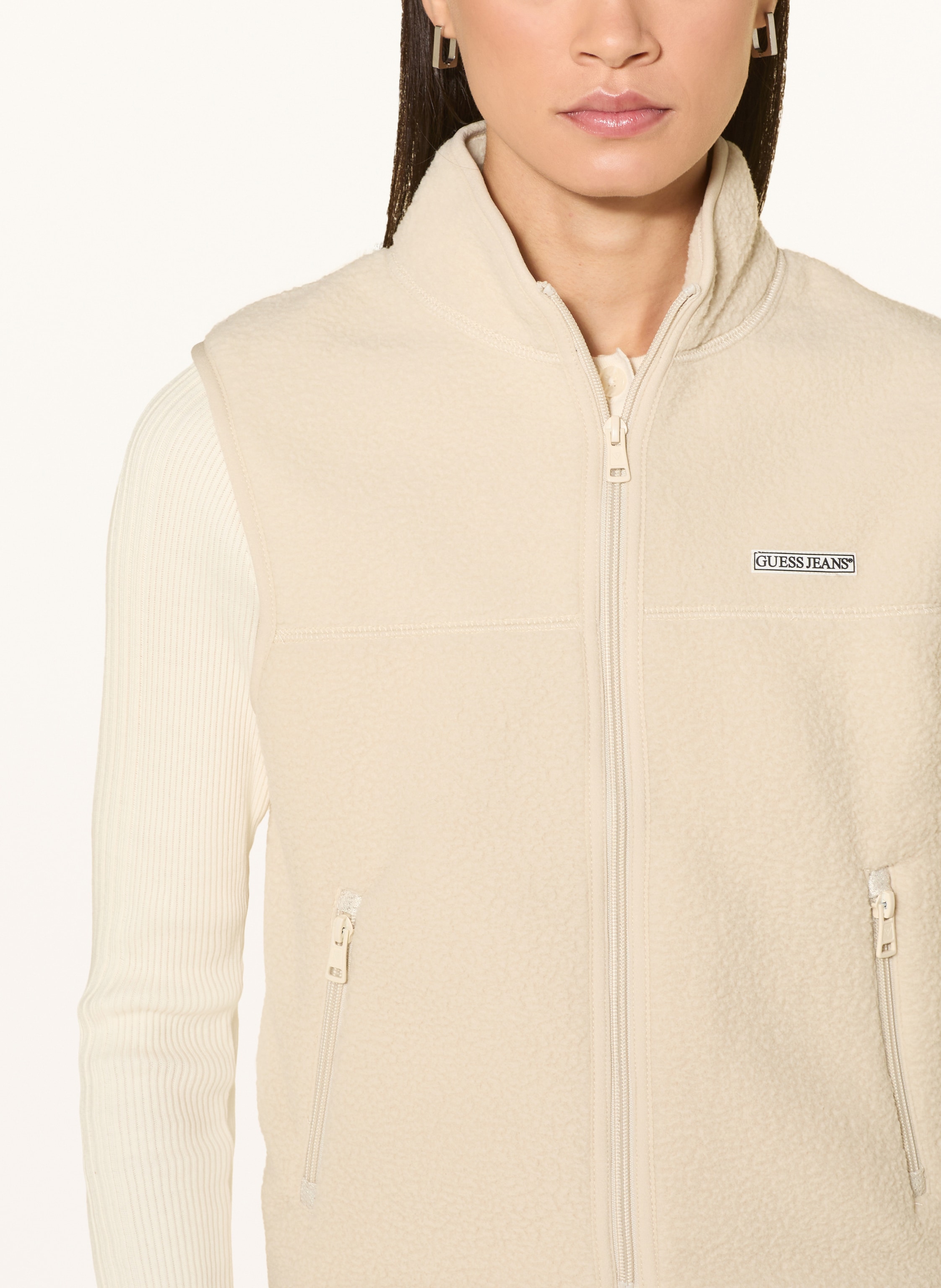 Thumbnail - Guess Jeans Fleeceweste weiss