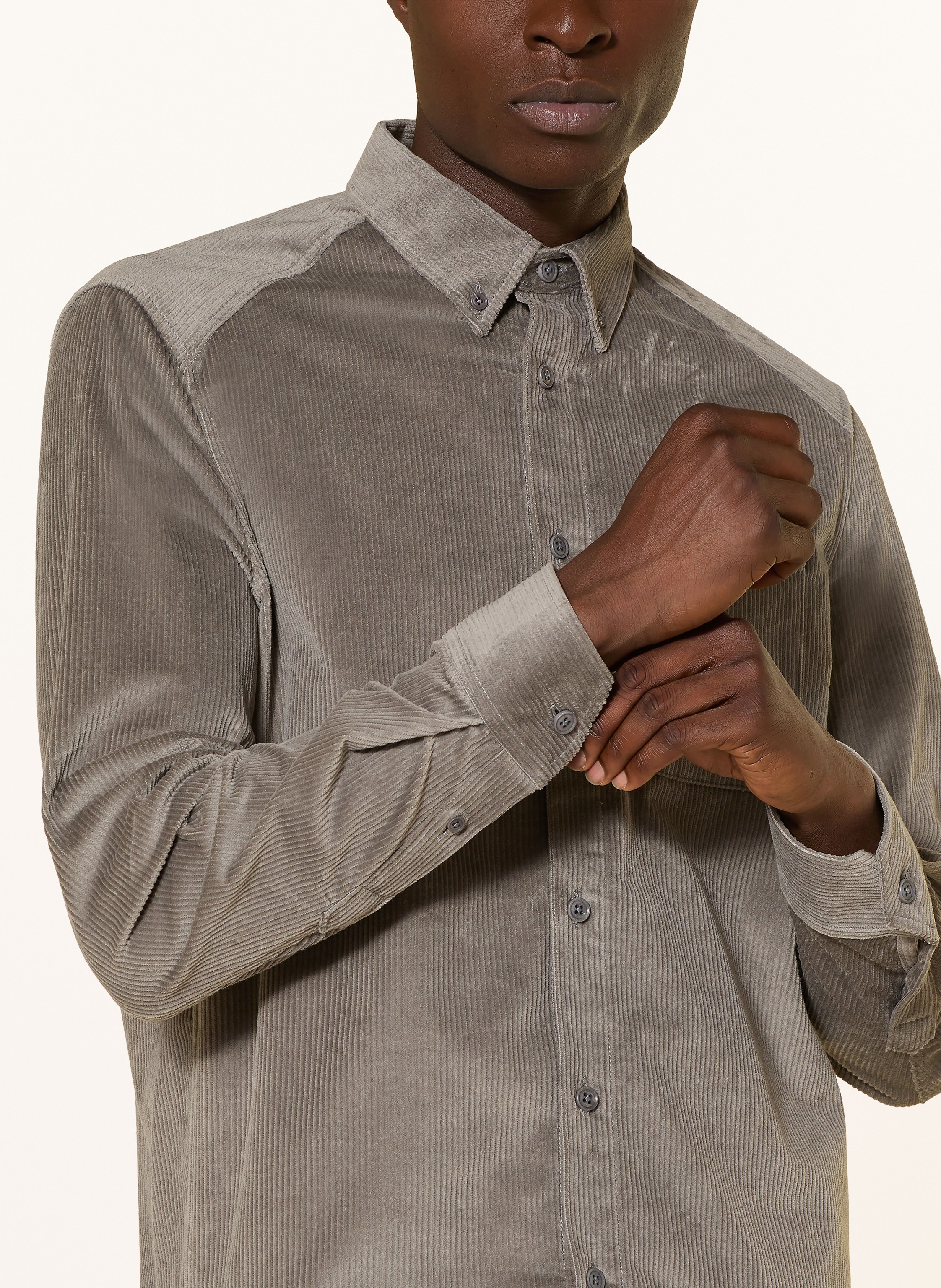 Thumbnail - Drykorn Cordhemd Liet Comfort Fit grau