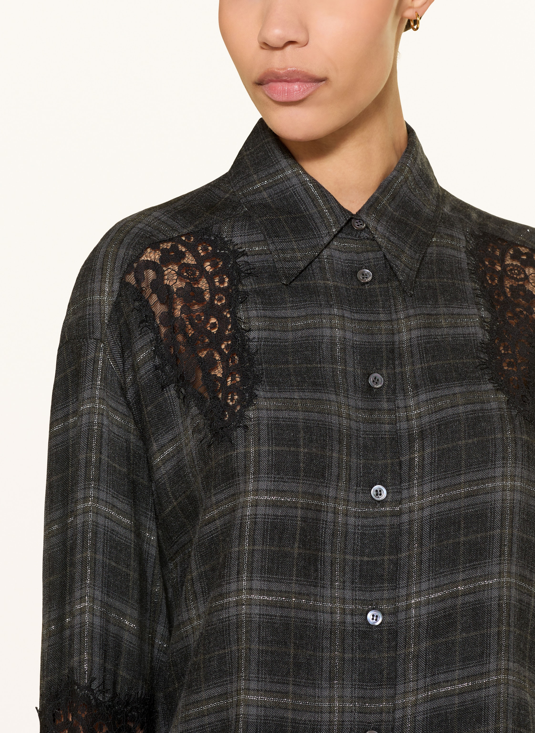 Thumbnail - Pinko Hemdbluse Reina Aus Flanell silber