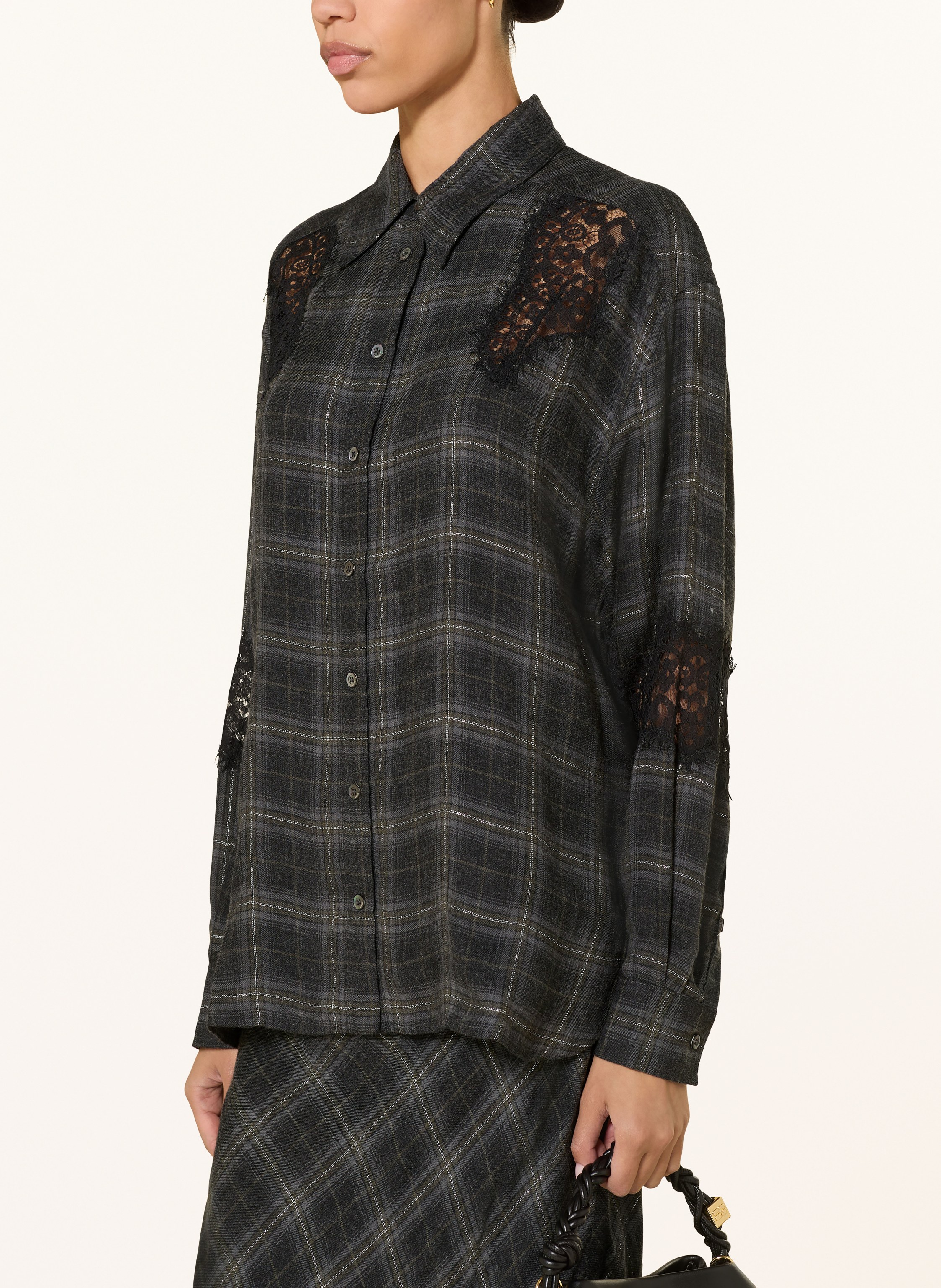 Thumbnail - Pinko Hemdbluse Reina Aus Flanell silber