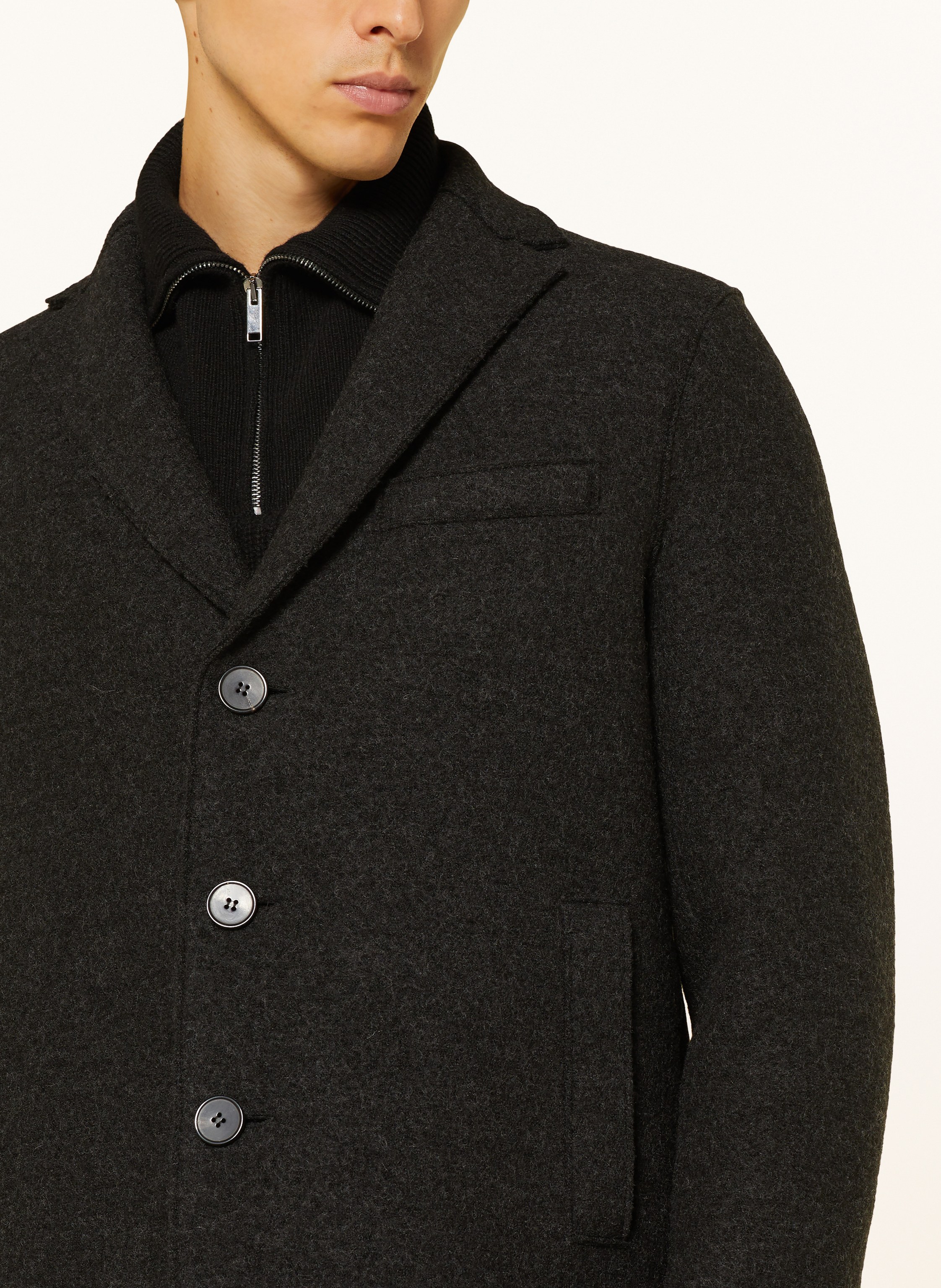 Thumbnail - Harris Wharf London Wollmantel grau