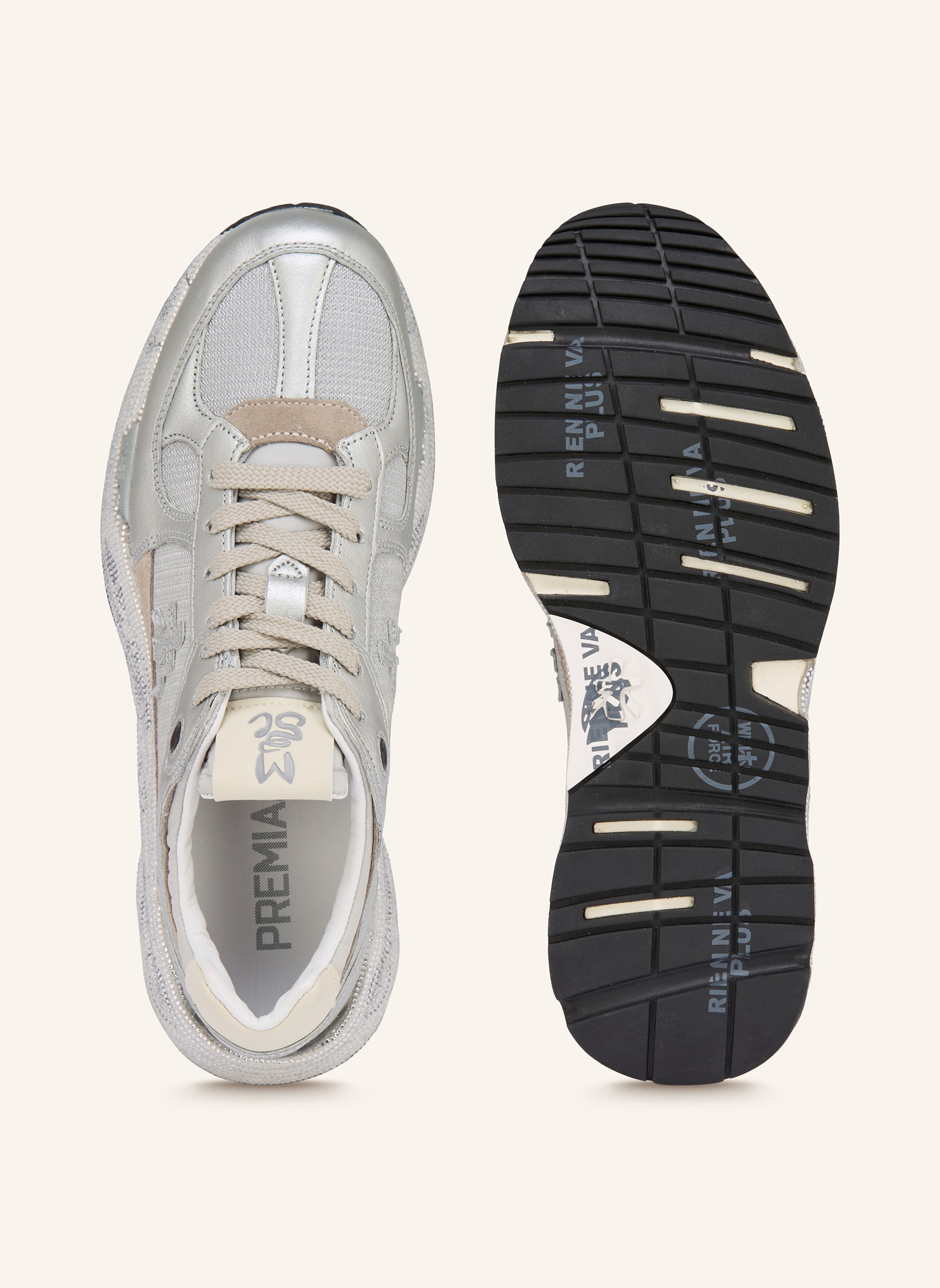 Thumbnail - Premiata Sneaker Mased Mit Schmucksteinen silber