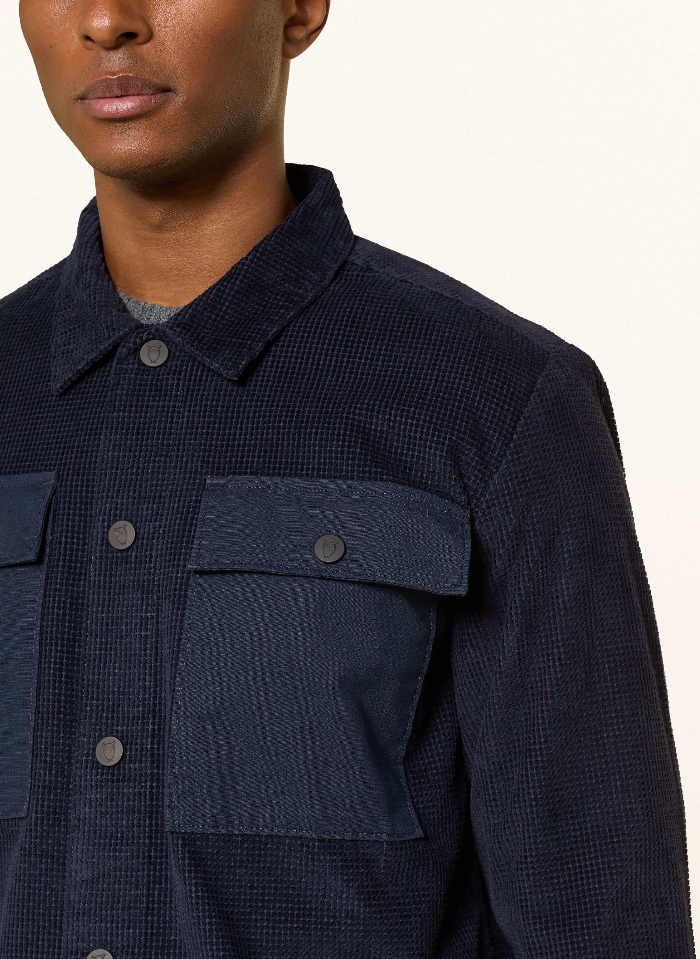 Thumbnail - Knowledgecotton Apparel Cord-Overshirt blau