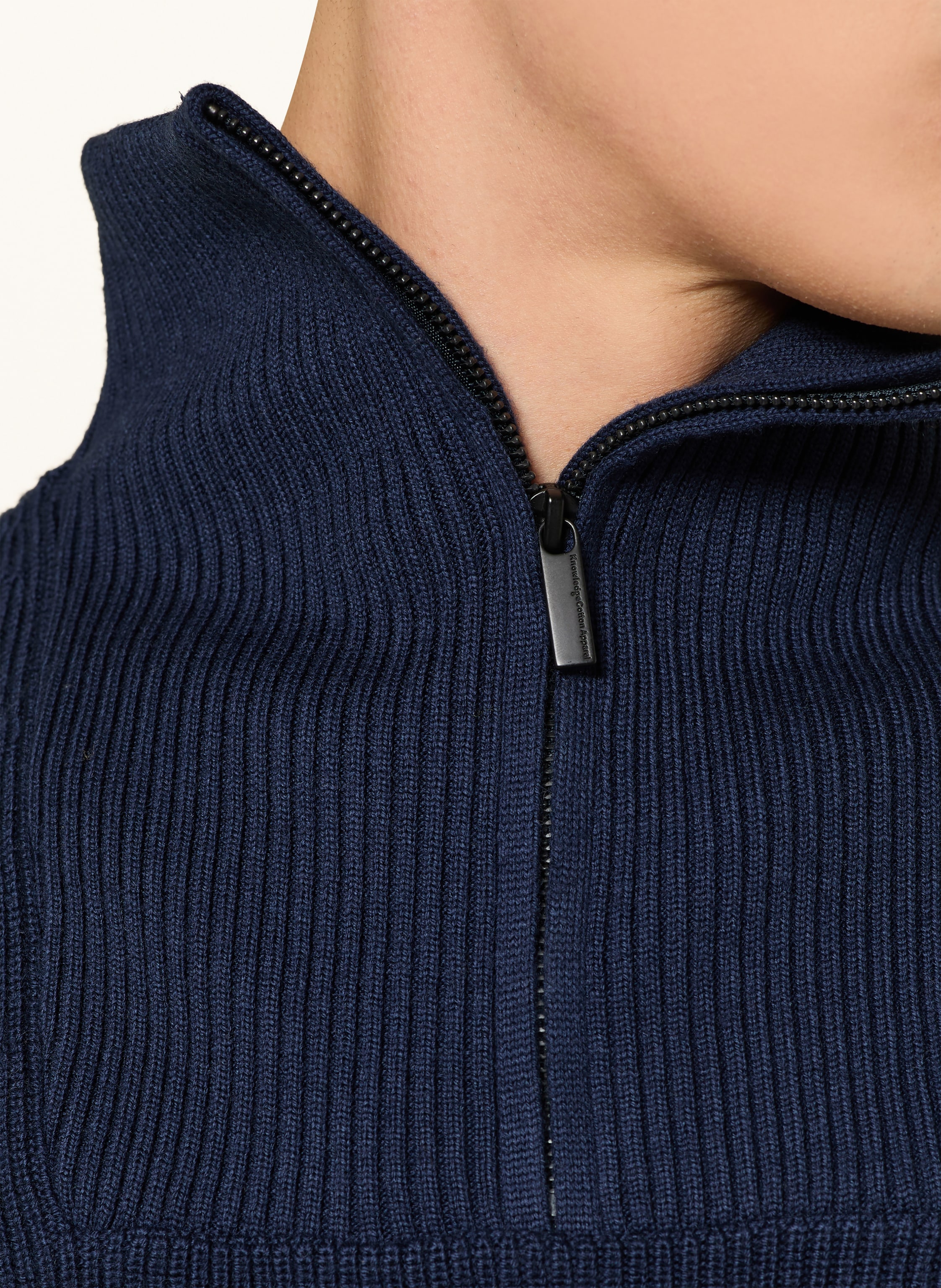 Thumbnail - Knowledgecotton Apparel Troyer Aus Merinowolle blau