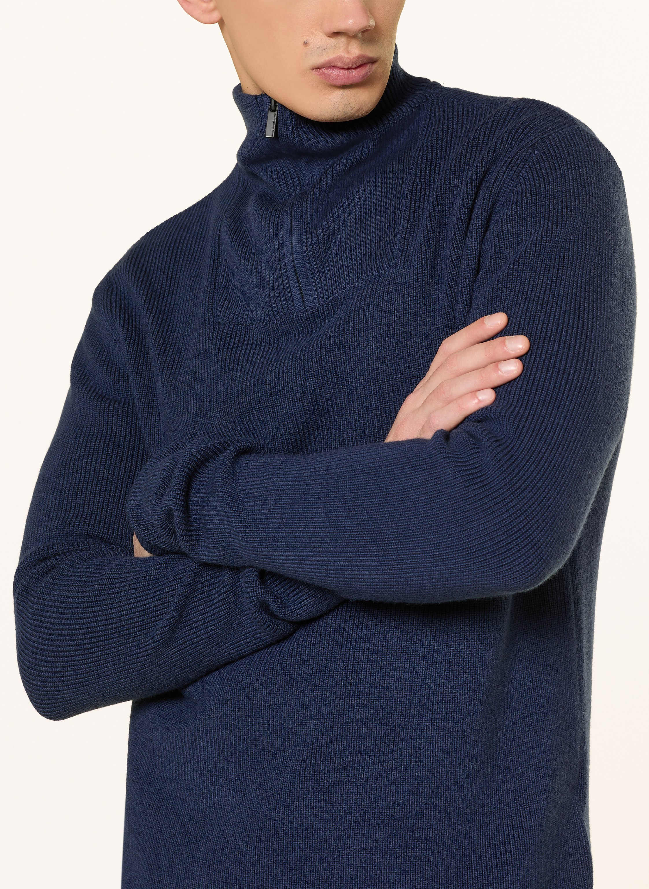 Thumbnail - Knowledgecotton Apparel Troyer Aus Merinowolle blau