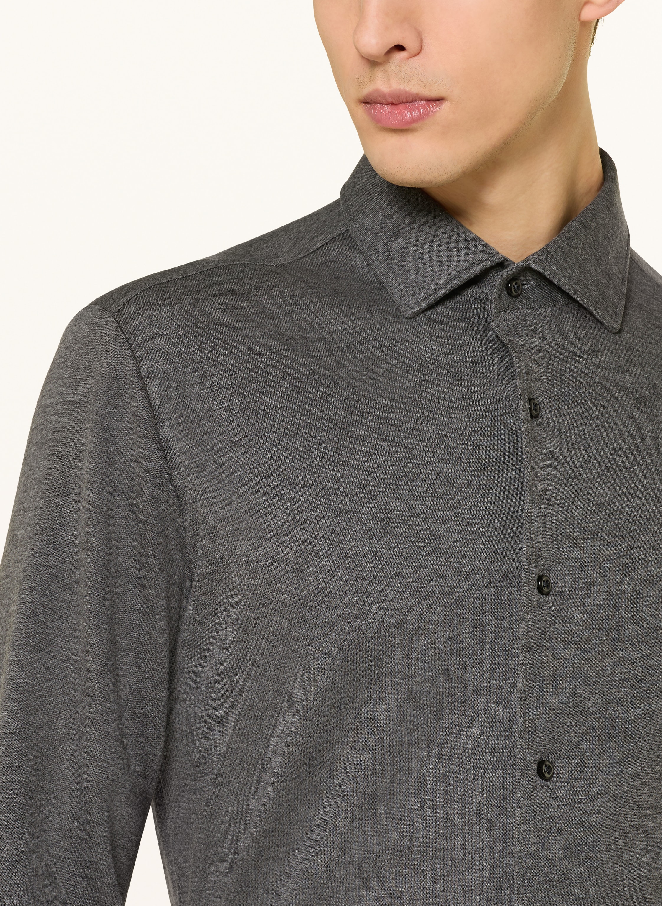 Thumbnail - Boss Jerseyhemd Rudy Slim Fit grau