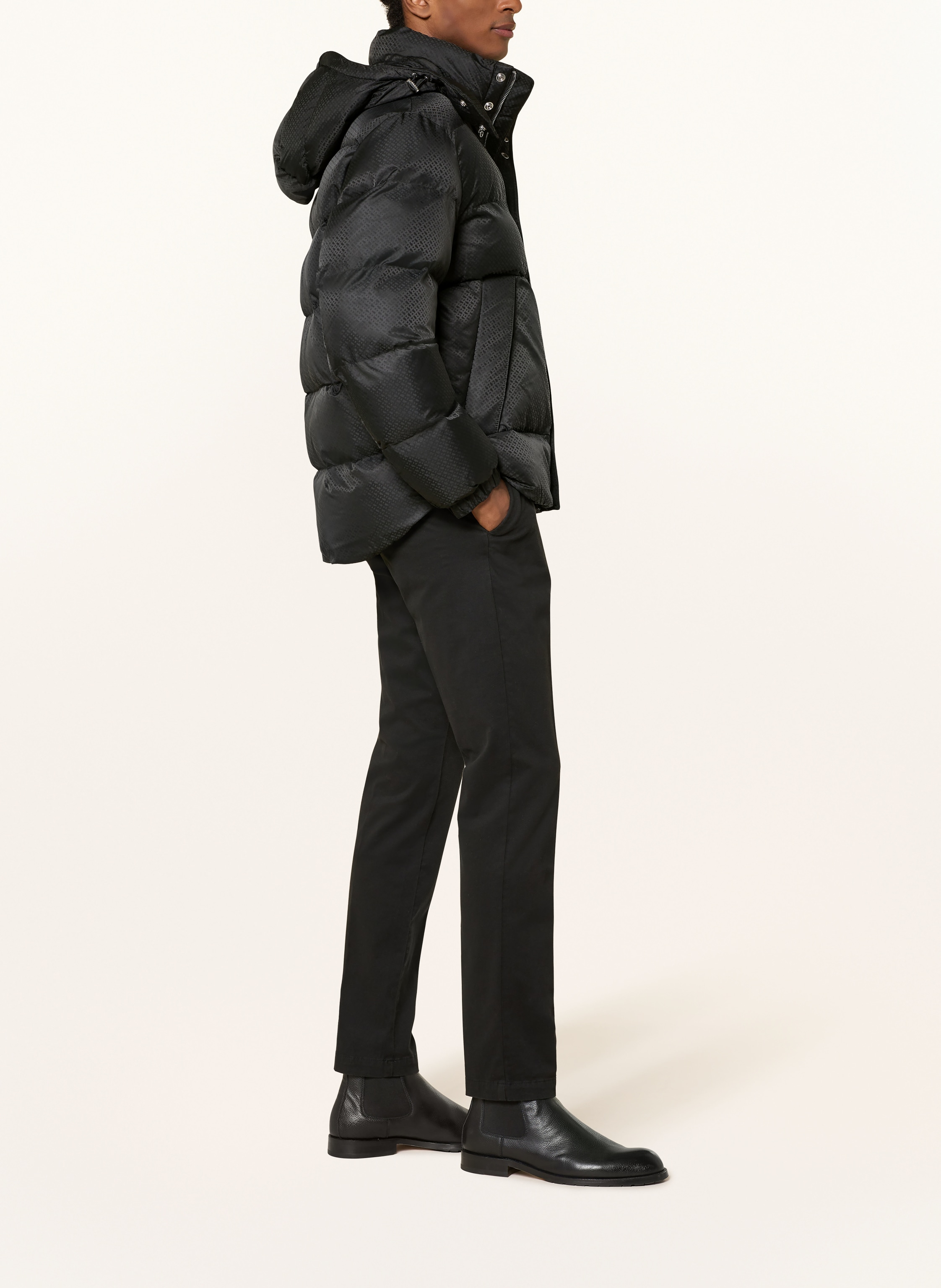 Thumbnail - Boss Steppjacke Corbinian Mit Abnehmbarer Kapuze schwarz