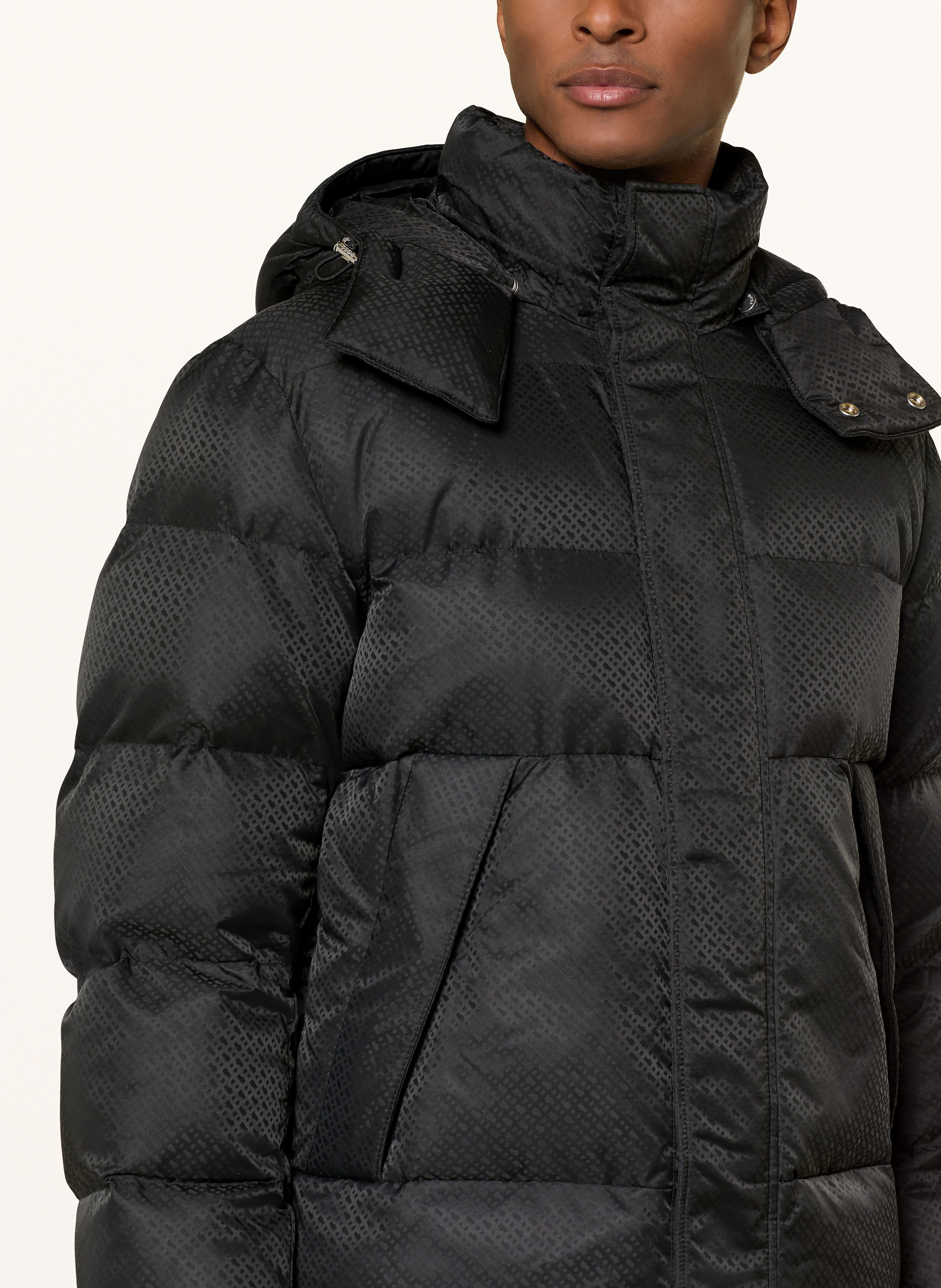 Thumbnail - Boss Steppjacke Corbinian Mit Abnehmbarer Kapuze schwarz