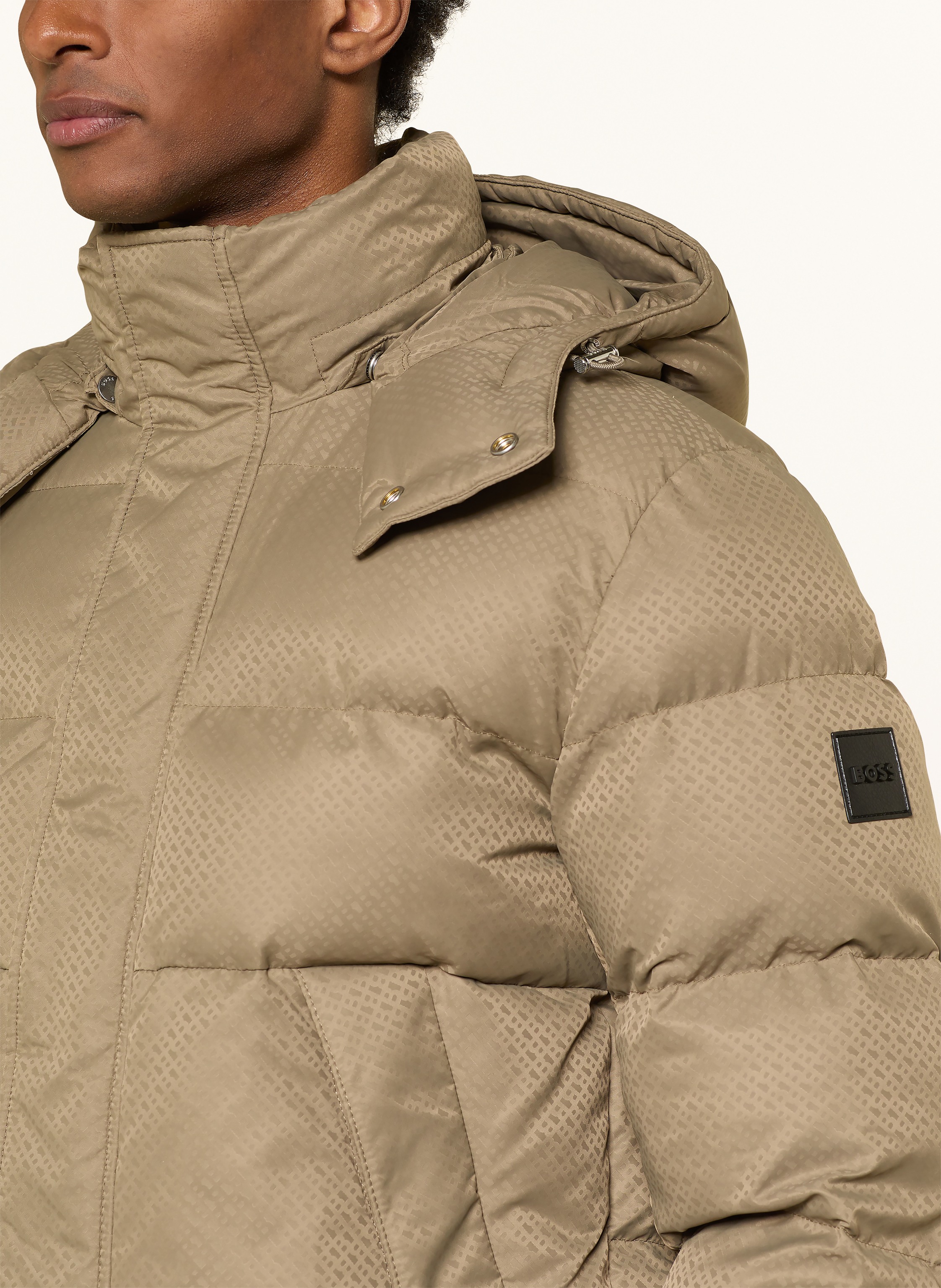 Thumbnail - Boss Steppjacke Corbinian Mit Abnehmbarer Kapuze braun