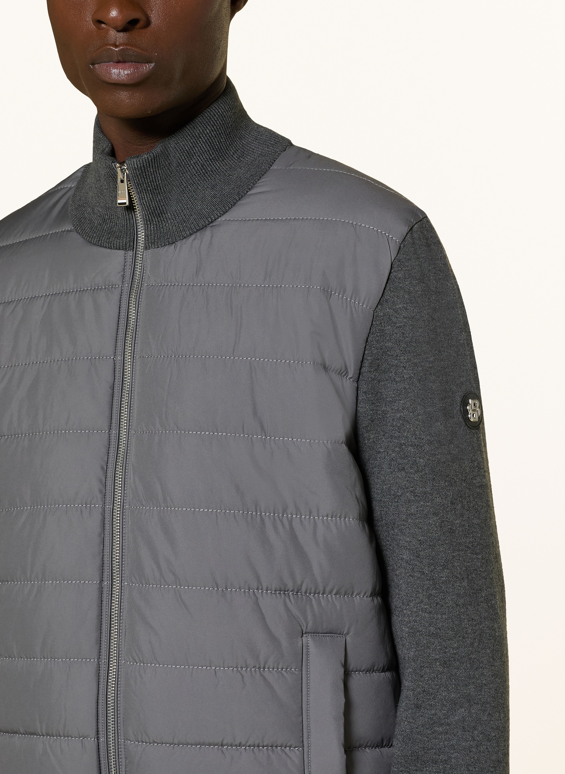 Thumbnail - Boss Steppjacke H-Hernesto Im Materialmix grau