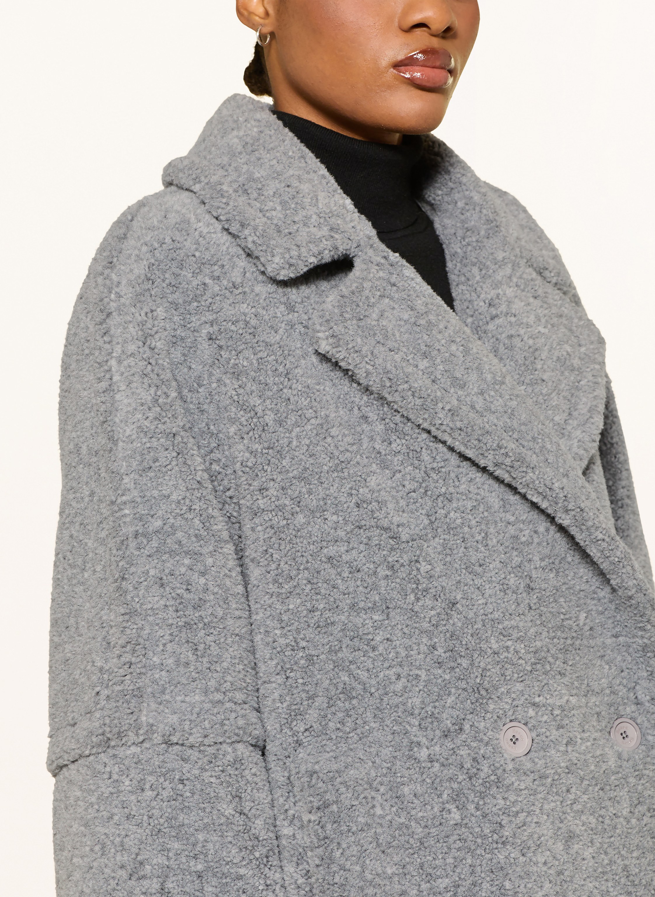 Thumbnail - Herno Teddyfell-Mantel grau