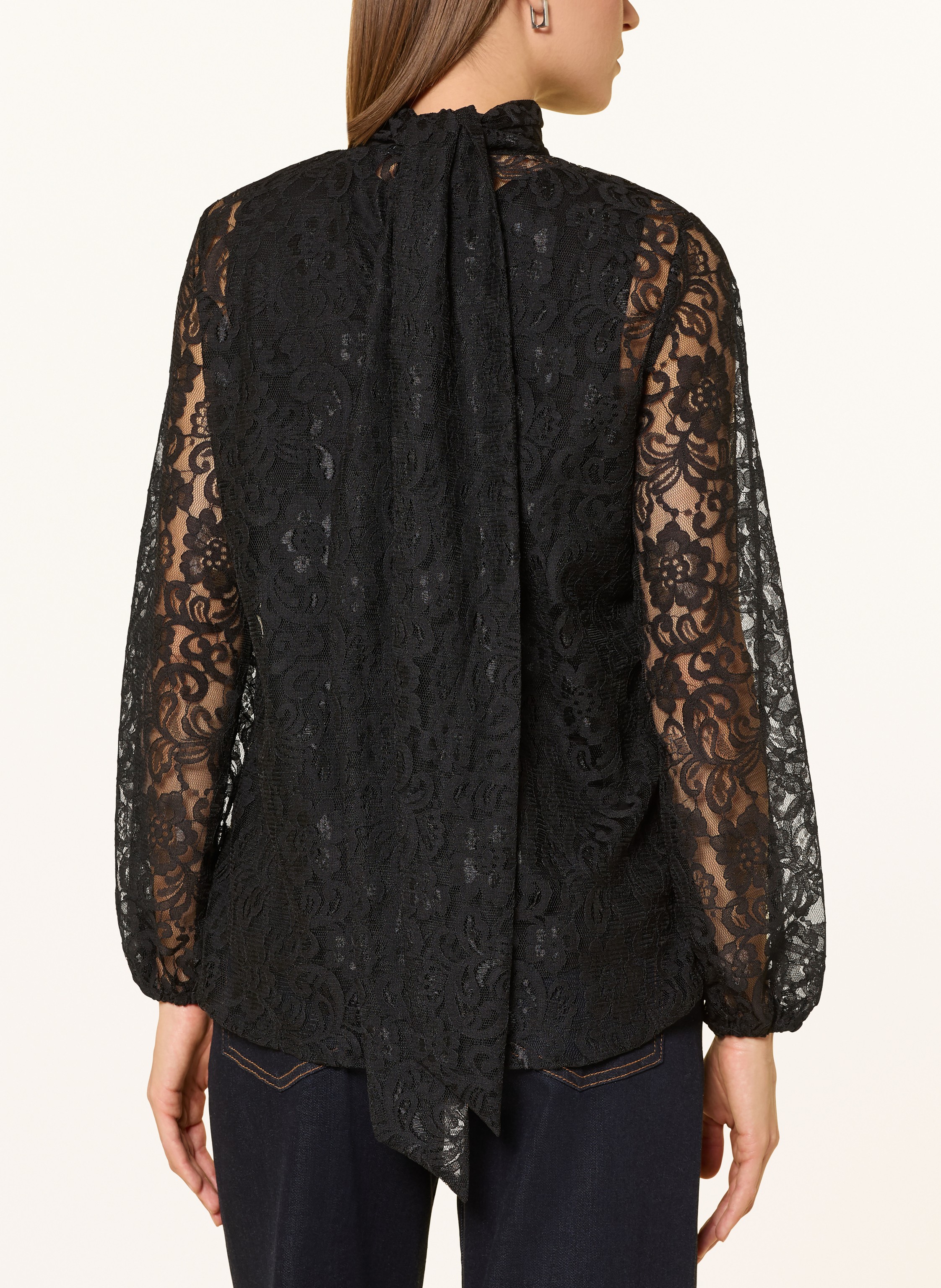 Thumbnail - Emily Van Den Bergh Schluppenbluse Aus Spitze schwarz