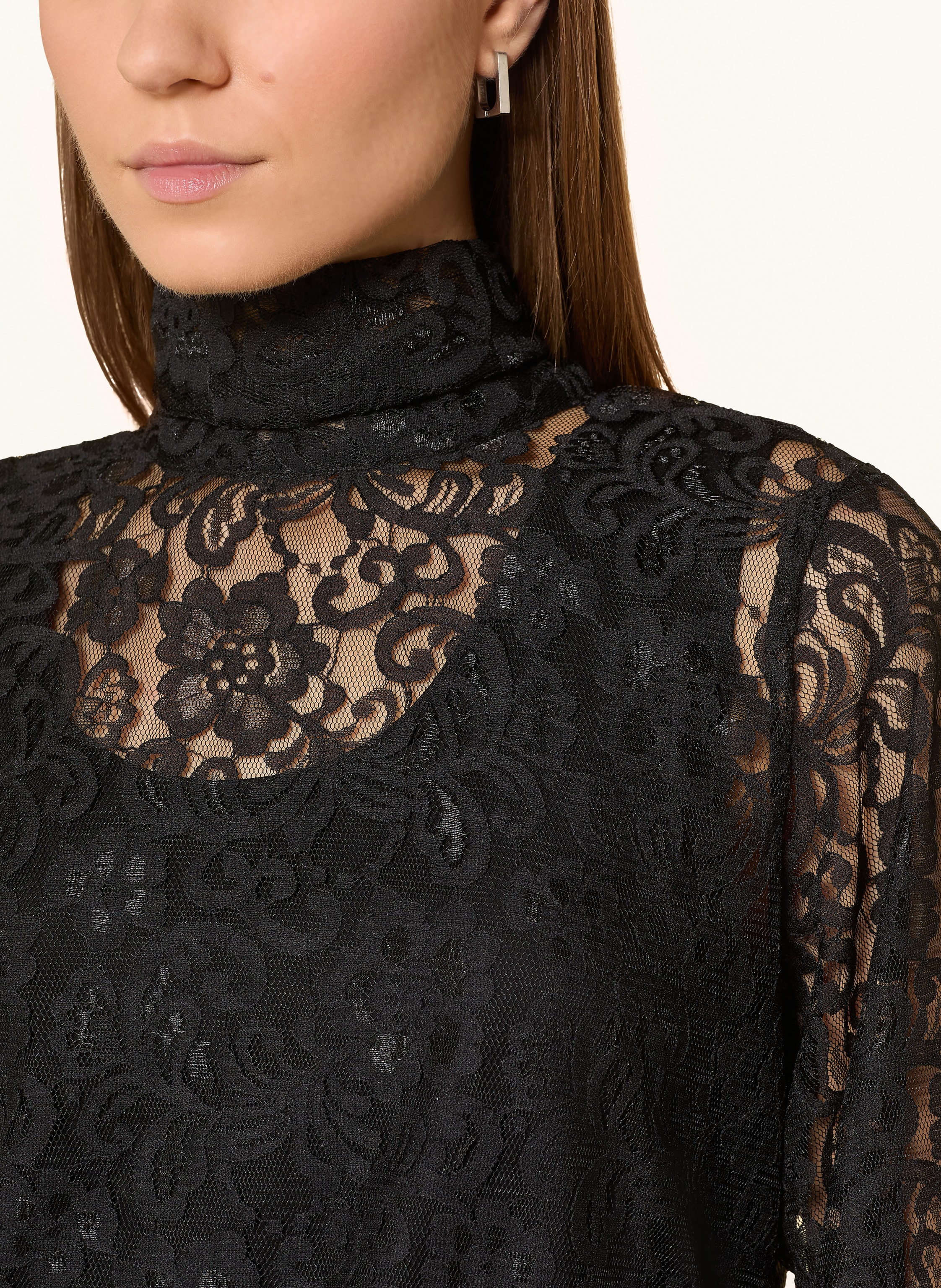 Thumbnail - Emily Van Den Bergh Schluppenbluse Aus Spitze schwarz