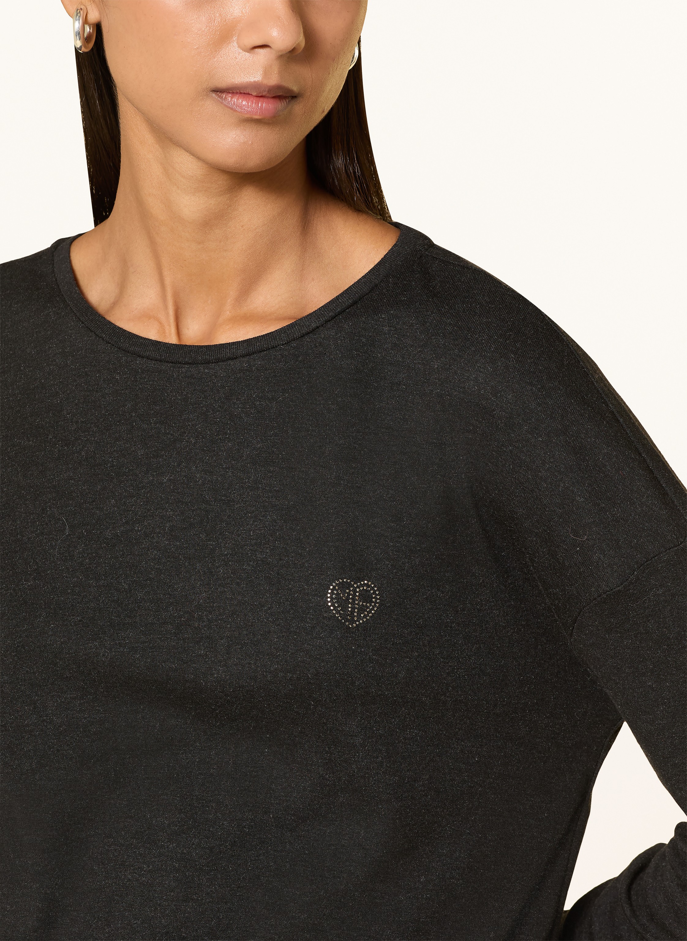 Thumbnail - Marc Aurel Longsleeve Mit Schmucksteinen grau