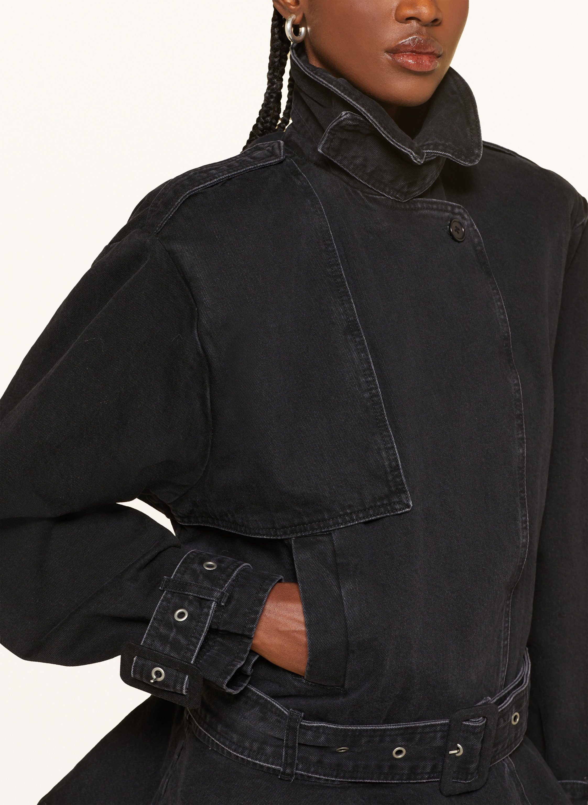 Thumbnail - Rotate Oversized-Jeansjacke schwarz