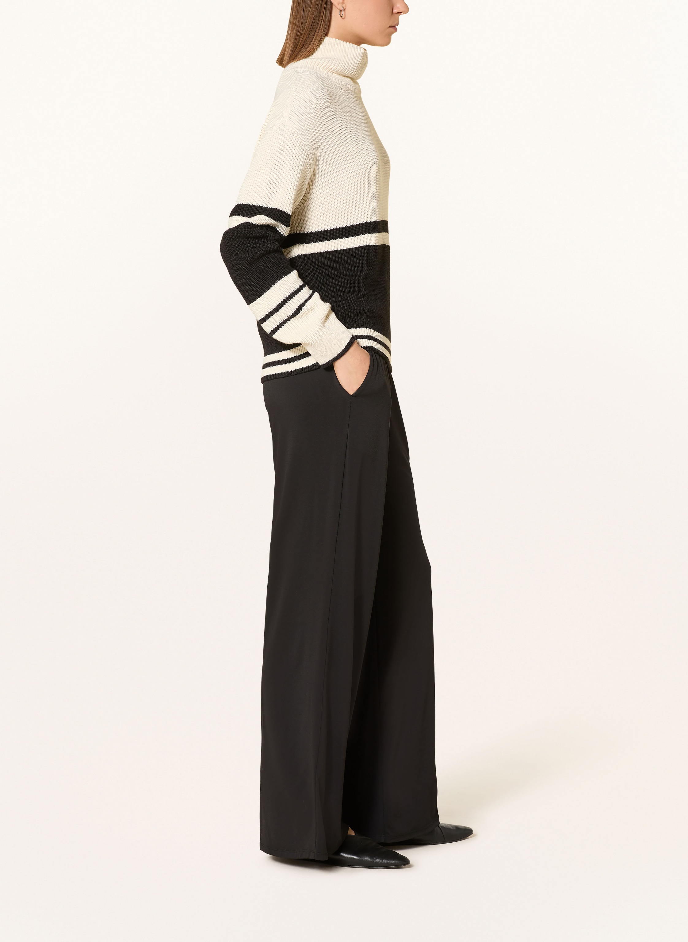 Thumbnail - Miss Lagotte Marlenehose Aus Jersey schwarz