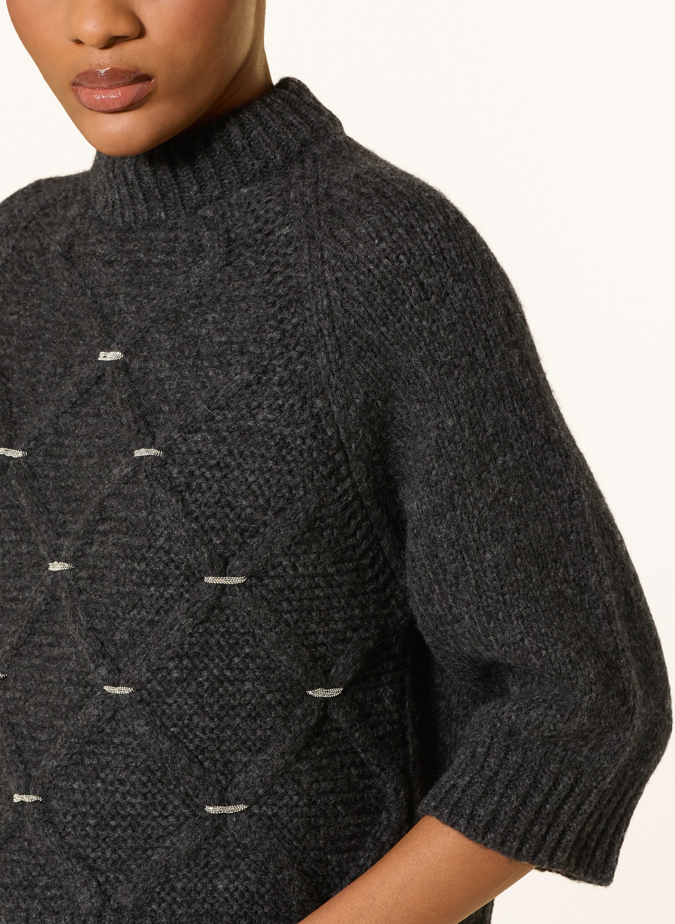 Thumbnail - Peserico Pullover Mit Alpaka Und Glitzergarn grau