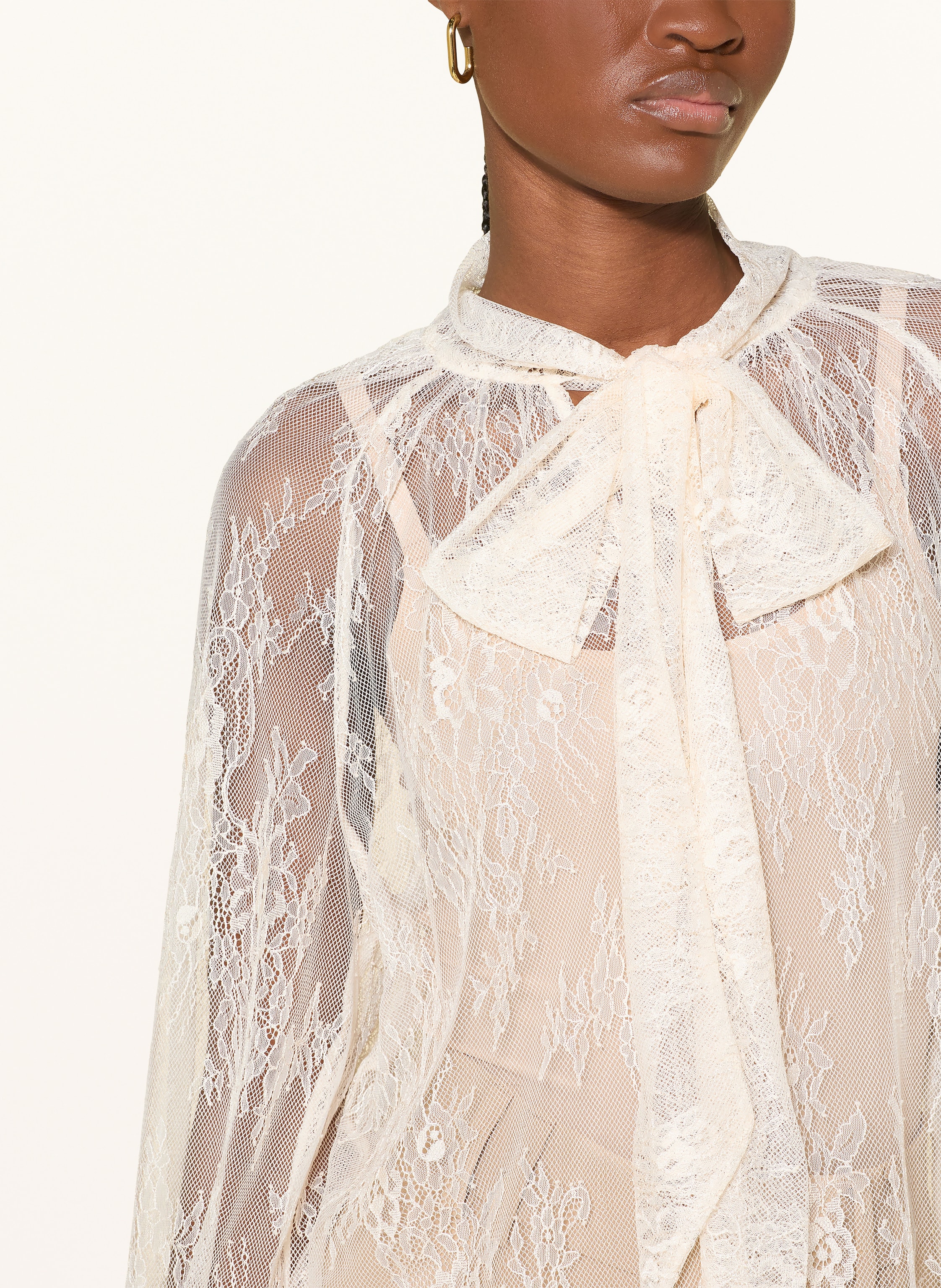 Thumbnail - Oui Schluppenbluse Aus Spitze weiss