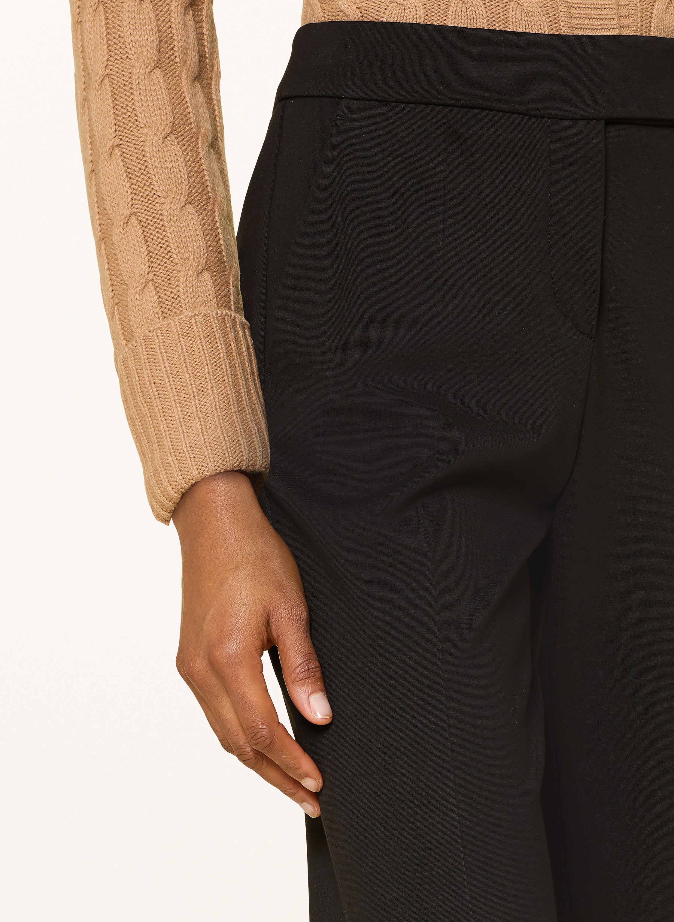 Thumbnail - Windsor. Marlenehose Aus Jersey schwarz