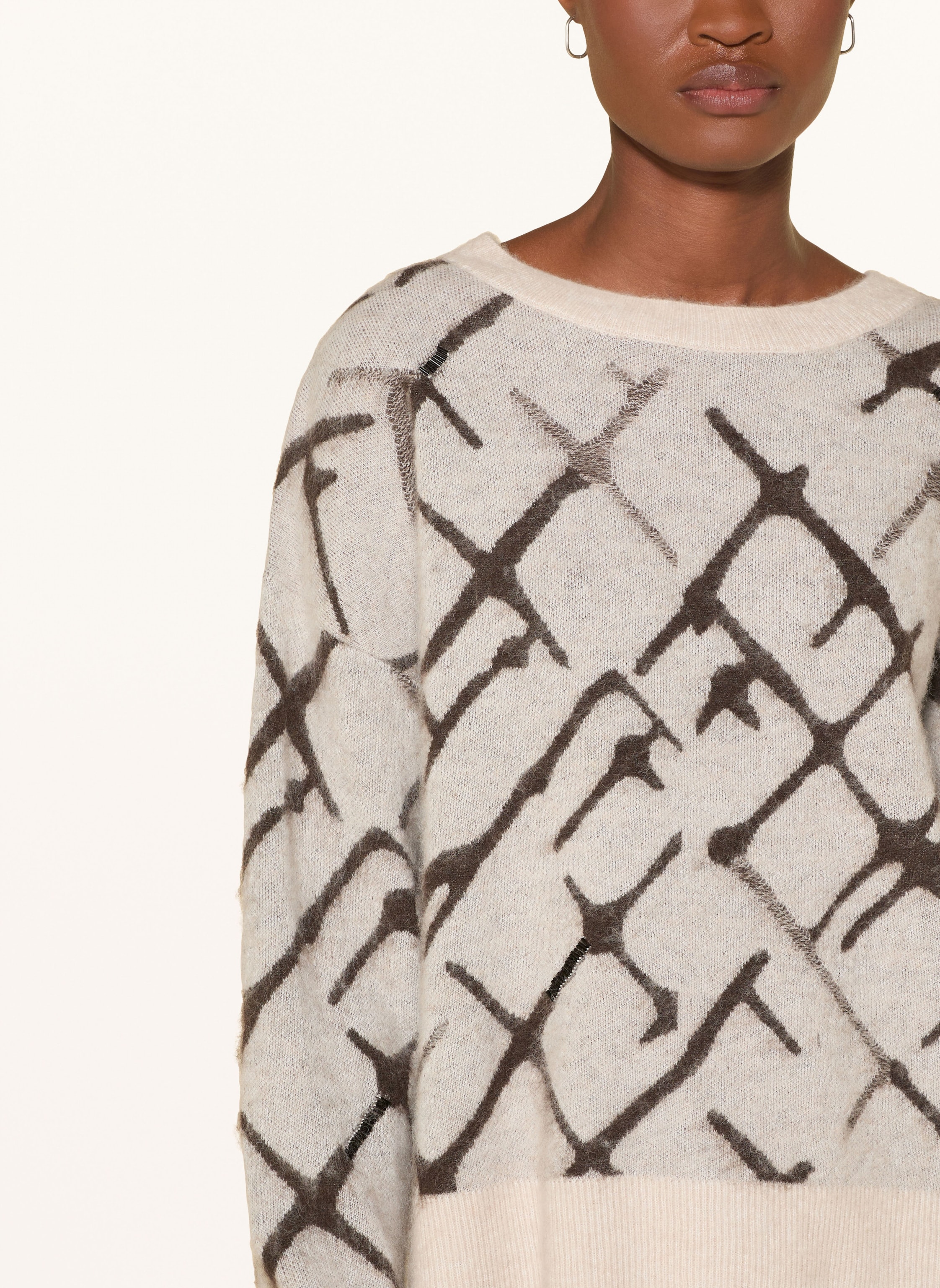 Thumbnail - Comma Pullover Mit Schmucksteinen beige