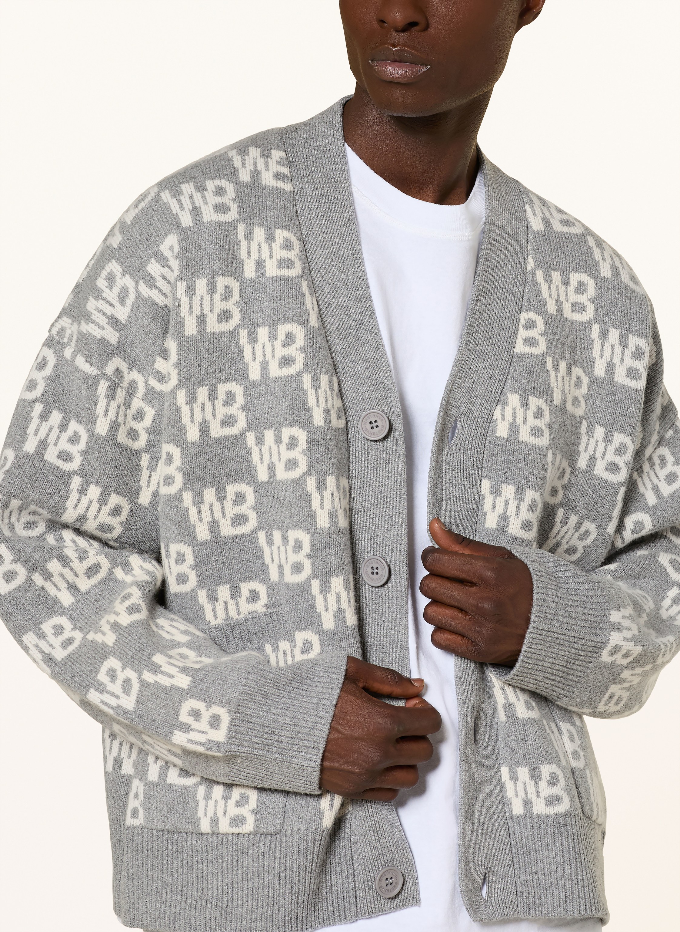 Thumbnail - Wrstbhvr Strickjacke Chess v3 grau