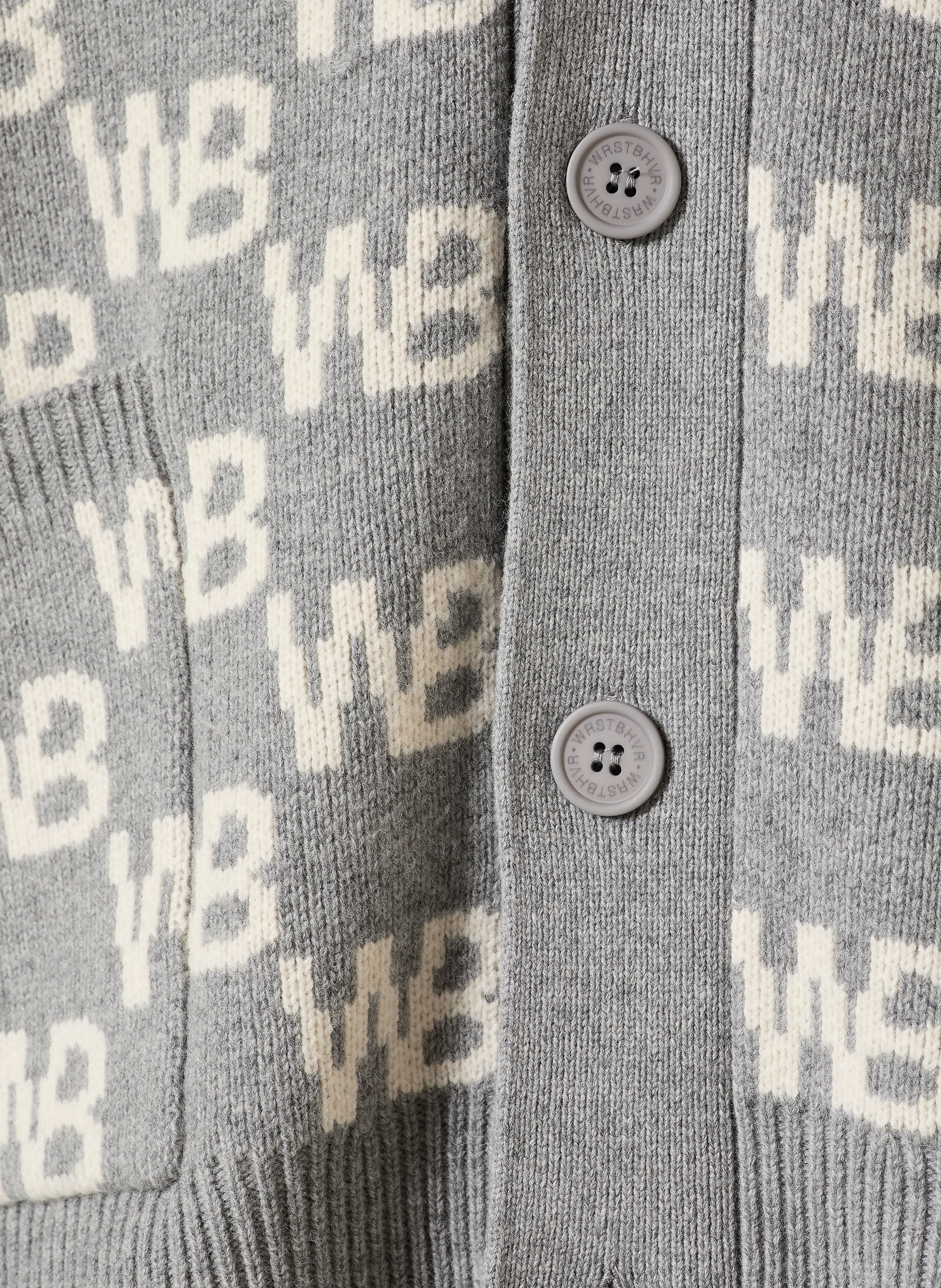 Thumbnail - Wrstbhvr Strickjacke Chess v3 grau