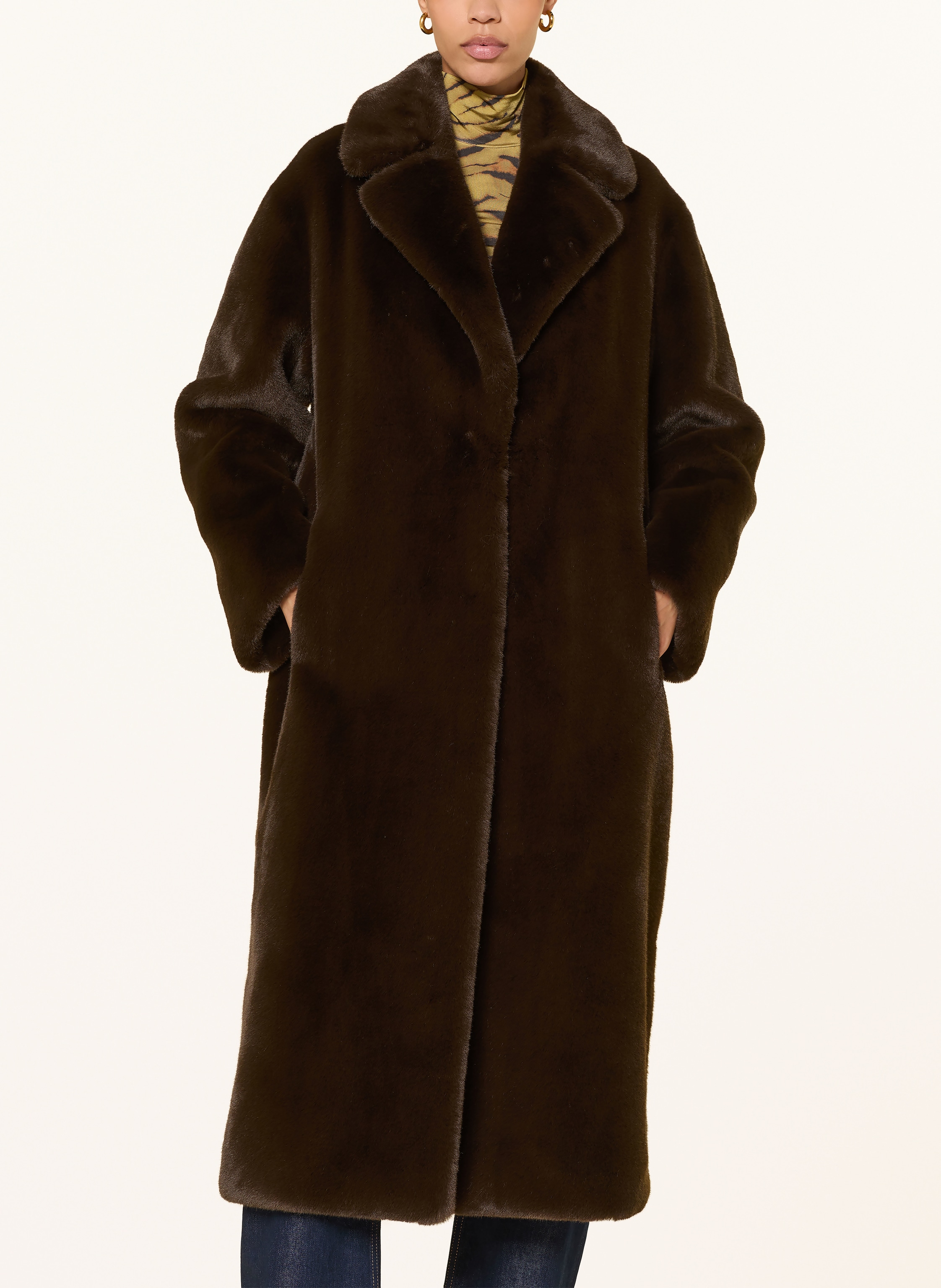 Thumbnail - Stand Studio Kunstfell-Mantel Mira braun