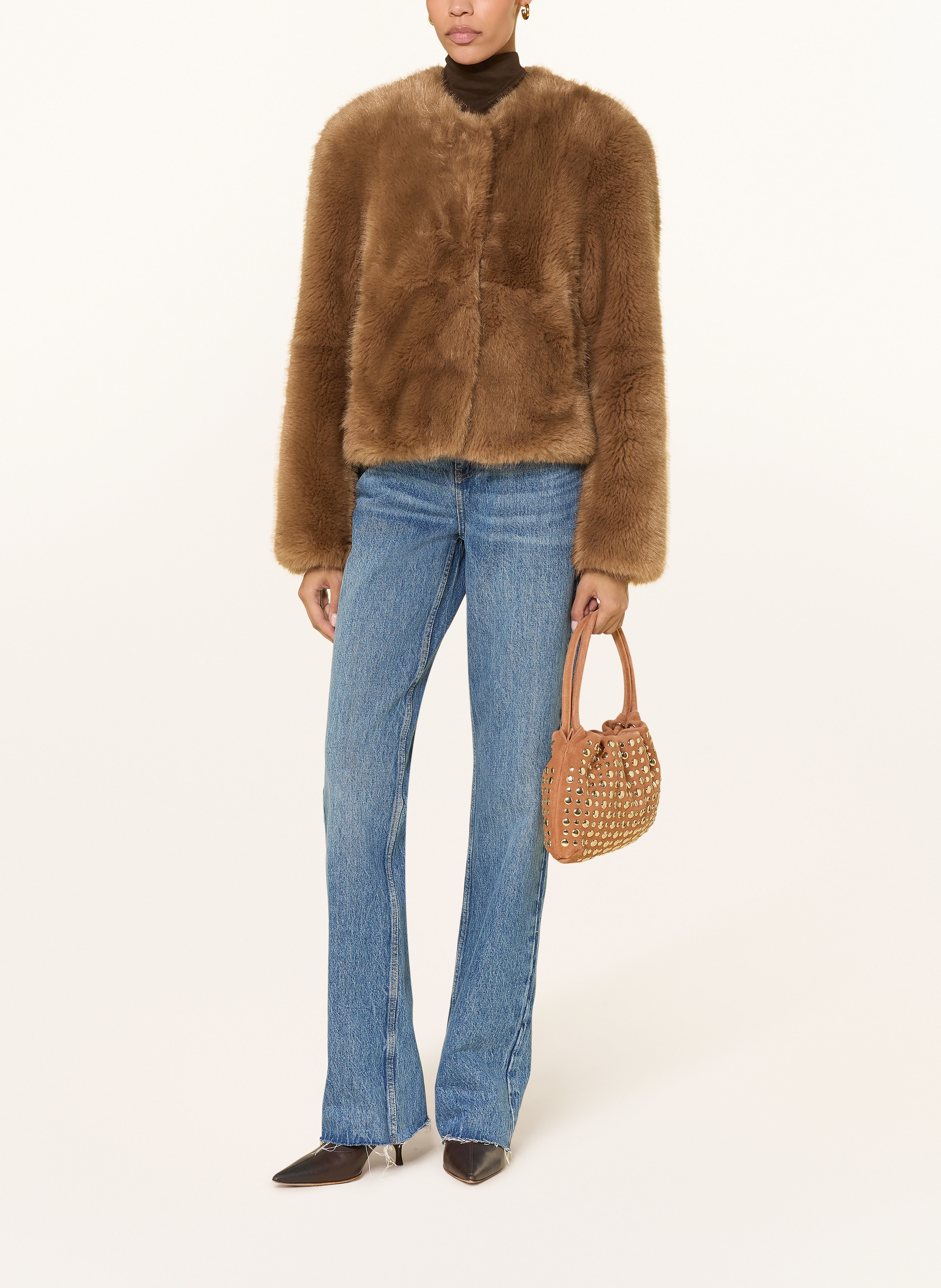 Thumbnail - Stand Studio Kunstfell-Jacke Halle braun