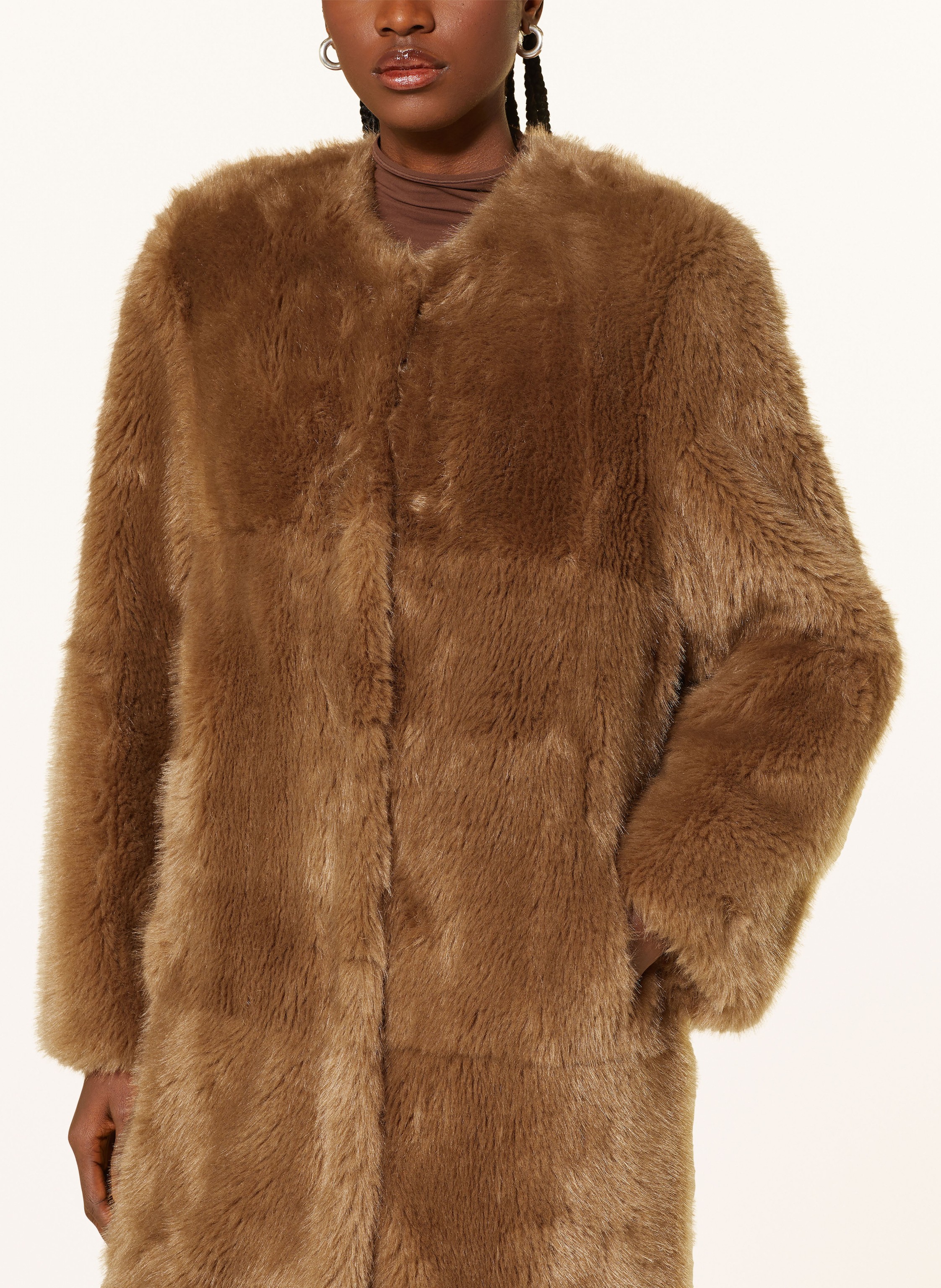 Thumbnail - Stand Studio Kunstfell-Mantel Hilma braun