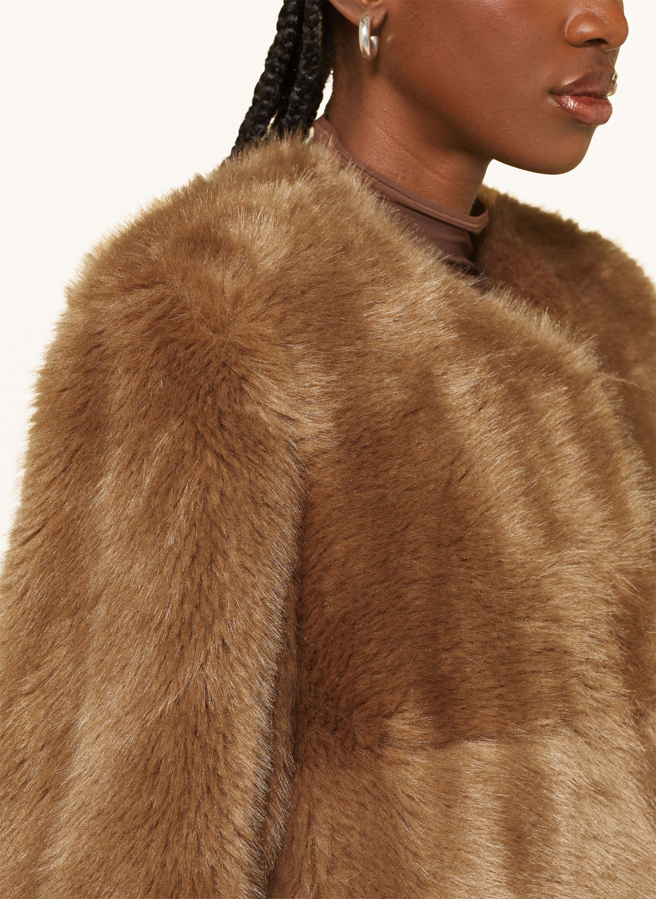 Thumbnail - Stand Studio Kunstfell-Mantel Hilma braun