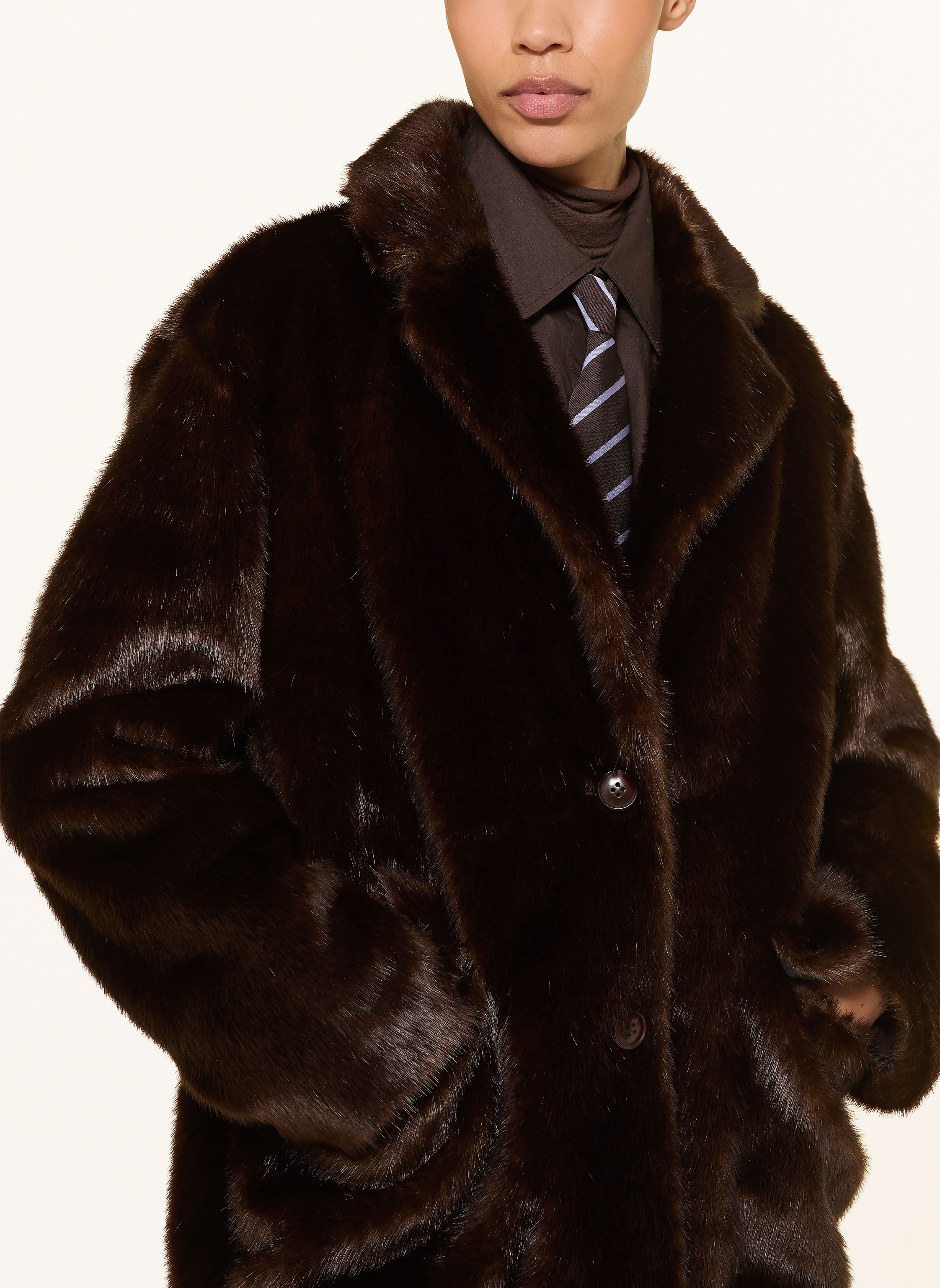 Thumbnail - Stand Studio Kunstfell-Jacke Evyn braun