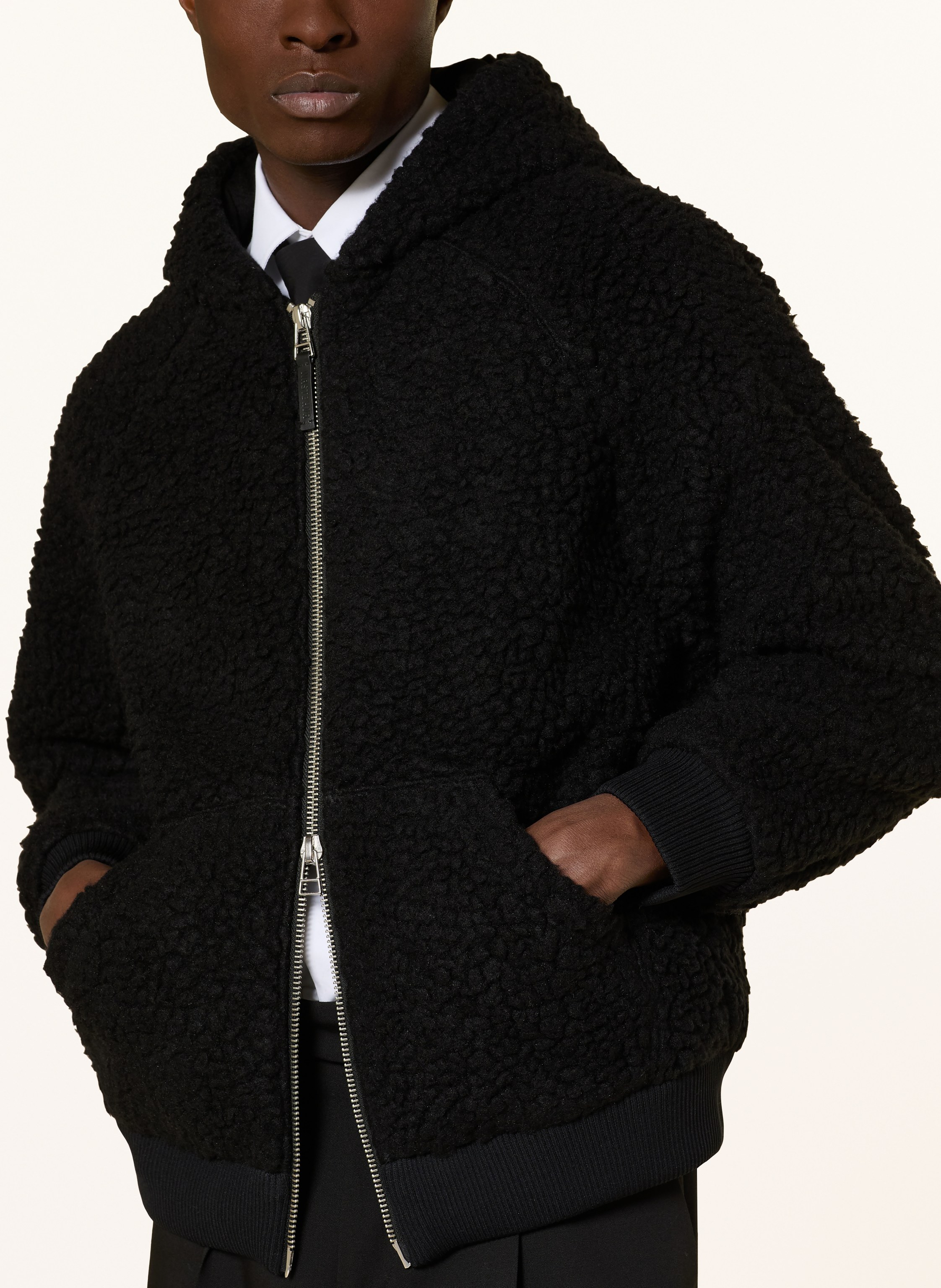 Thumbnail - Wrstbhvr Oversized-Jacke Hayal Aus Teddyfell schwarz