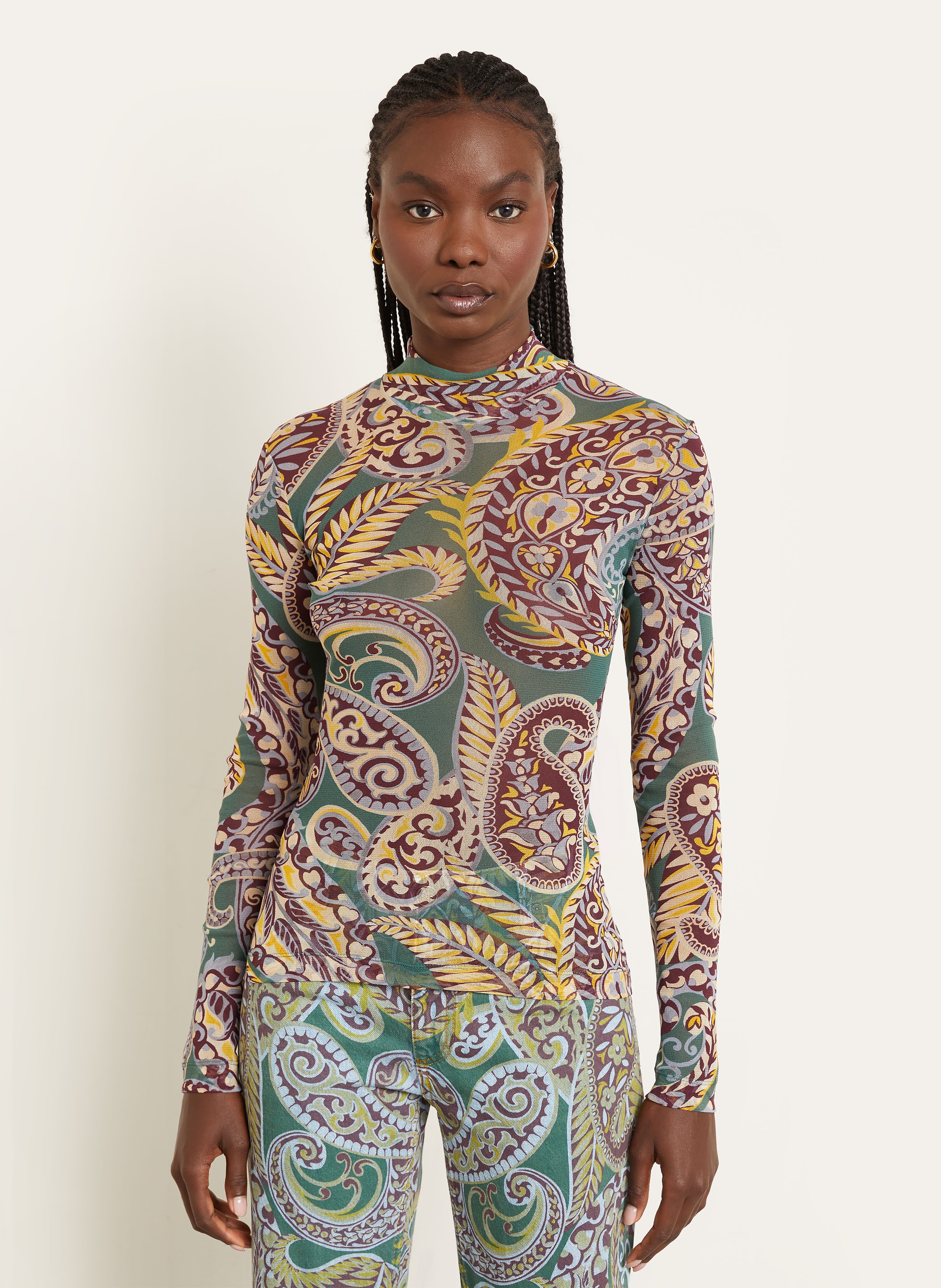 Thumbnail - Etro Longsleeve Aus Mesh rot