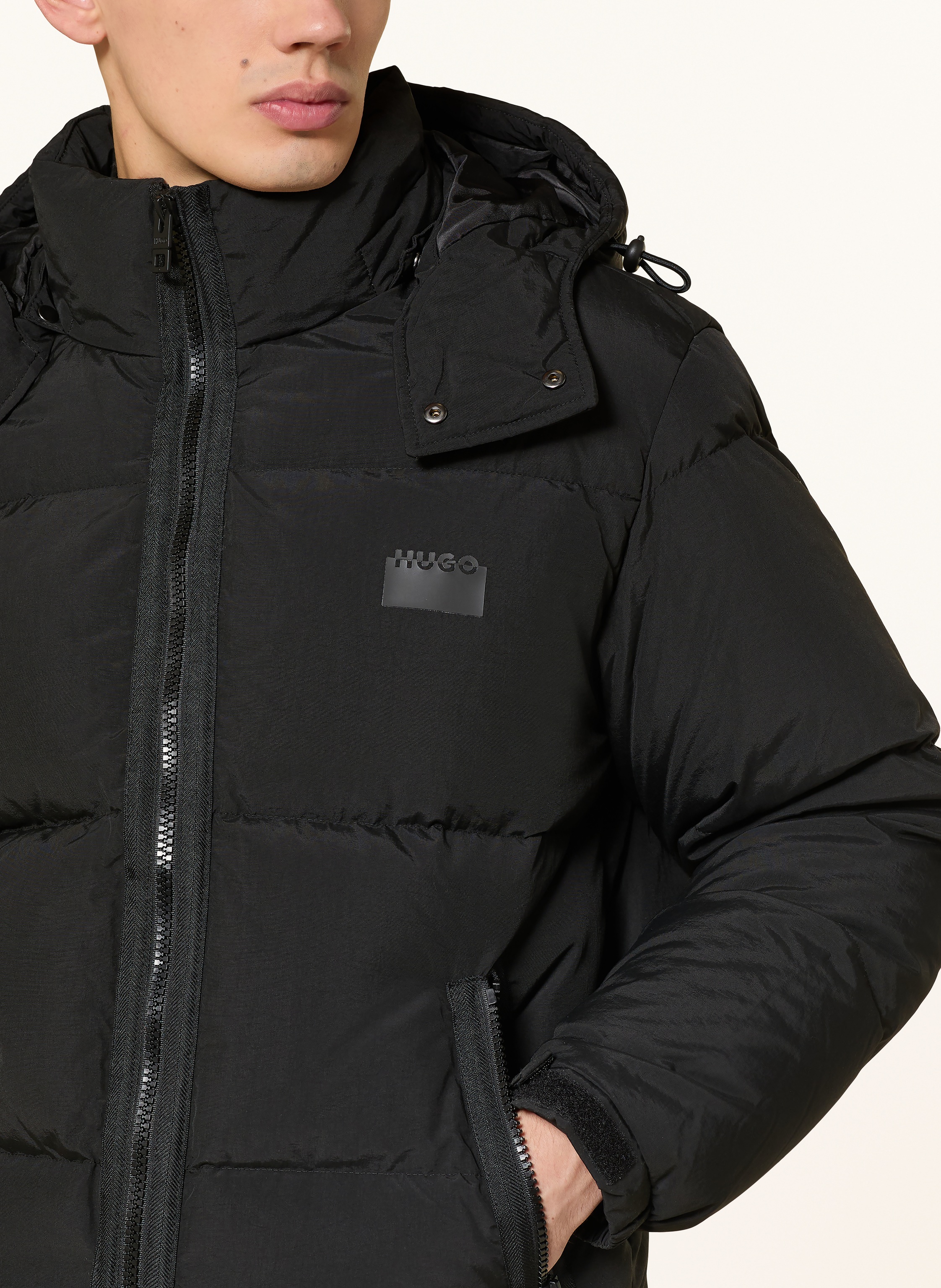 Thumbnail - Hugo Daunenjacke Birono Mit Abnehmbarer Kapuze schwarz