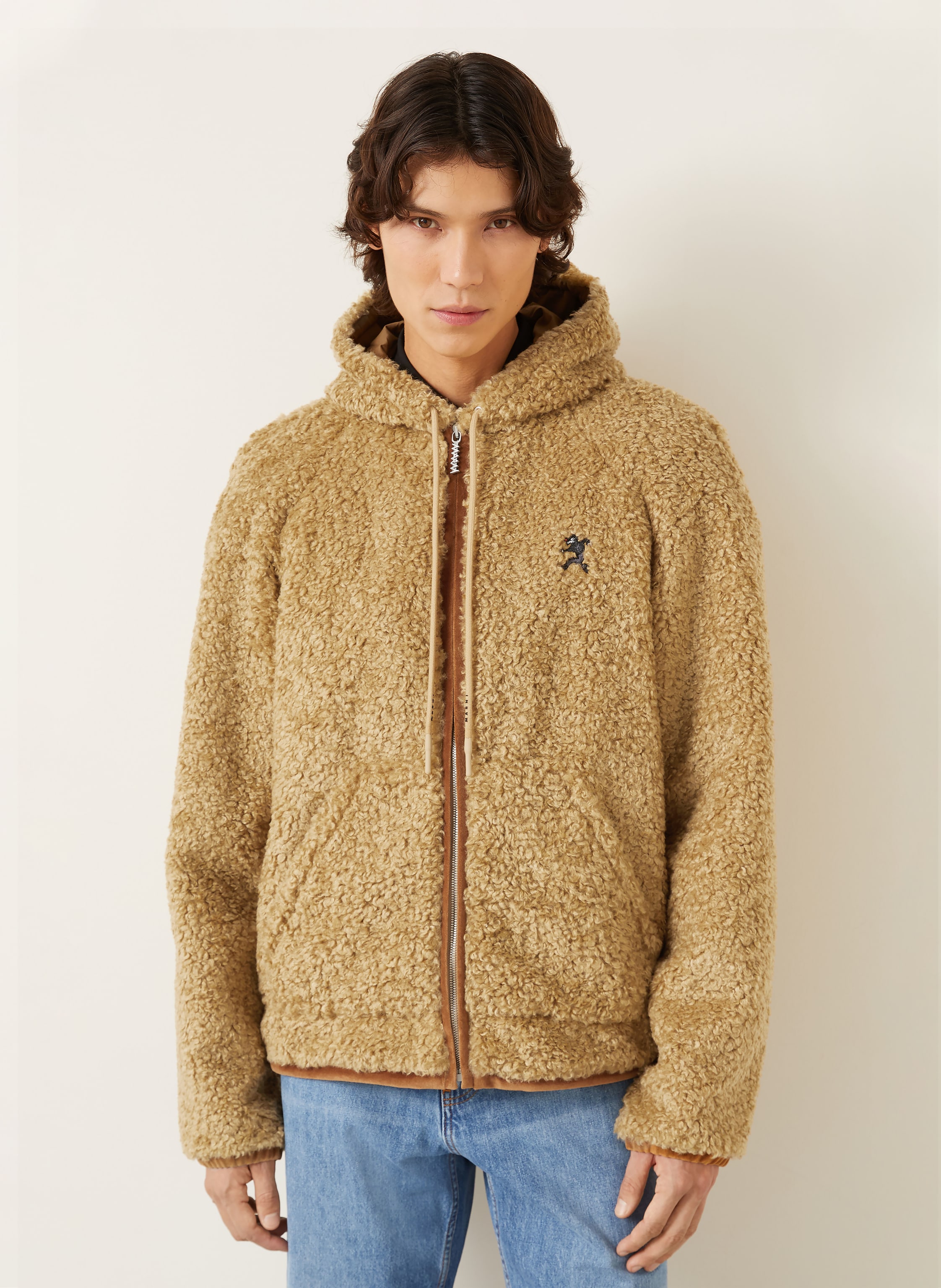 Thumbnail - Marni Teddyfell-Jacke braun